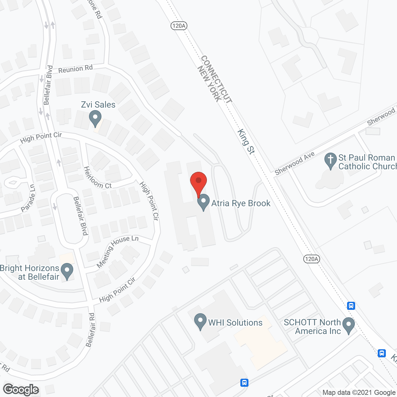 Atria Rye Brook in google map