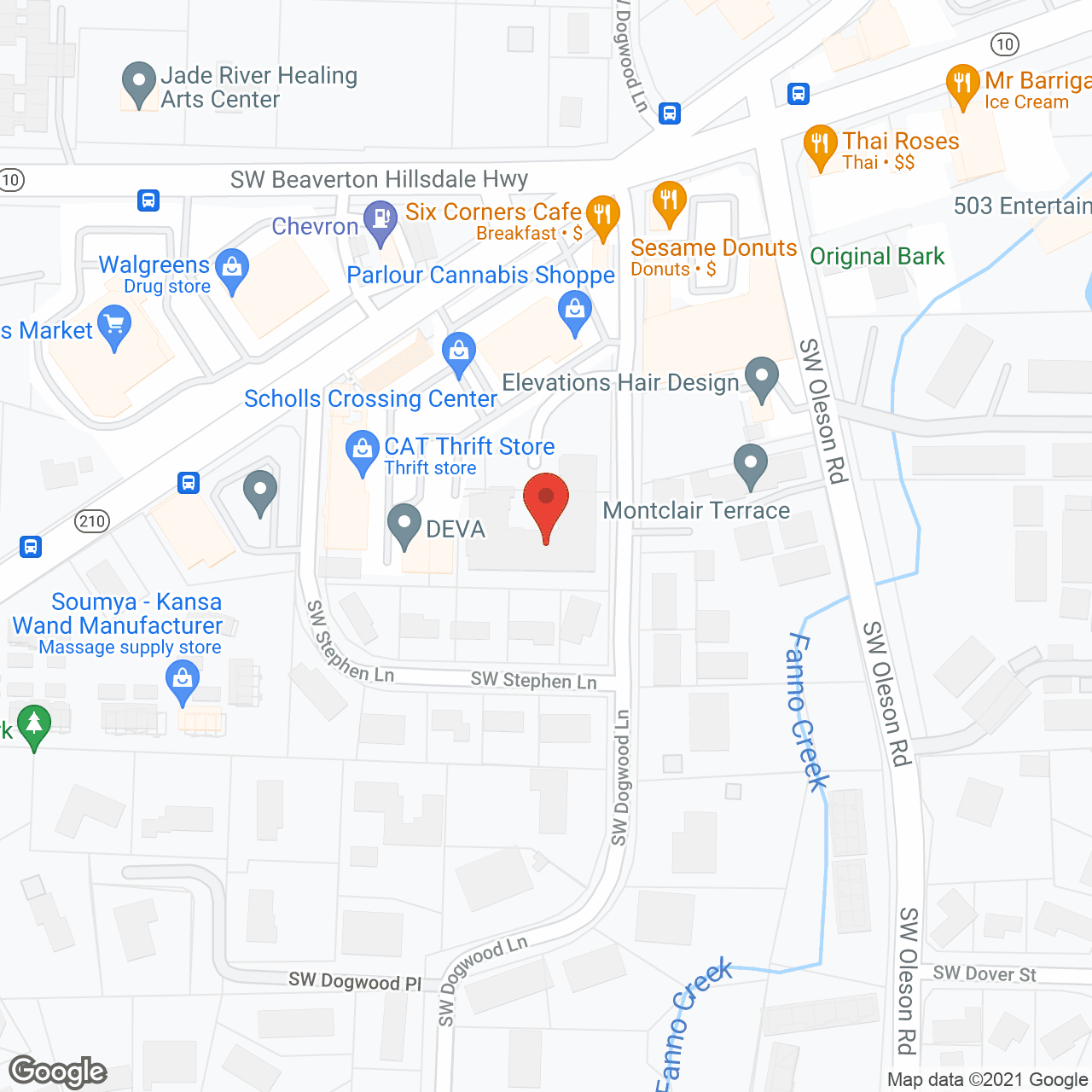 Raleigh Hills Assisted Living and ECU in google map