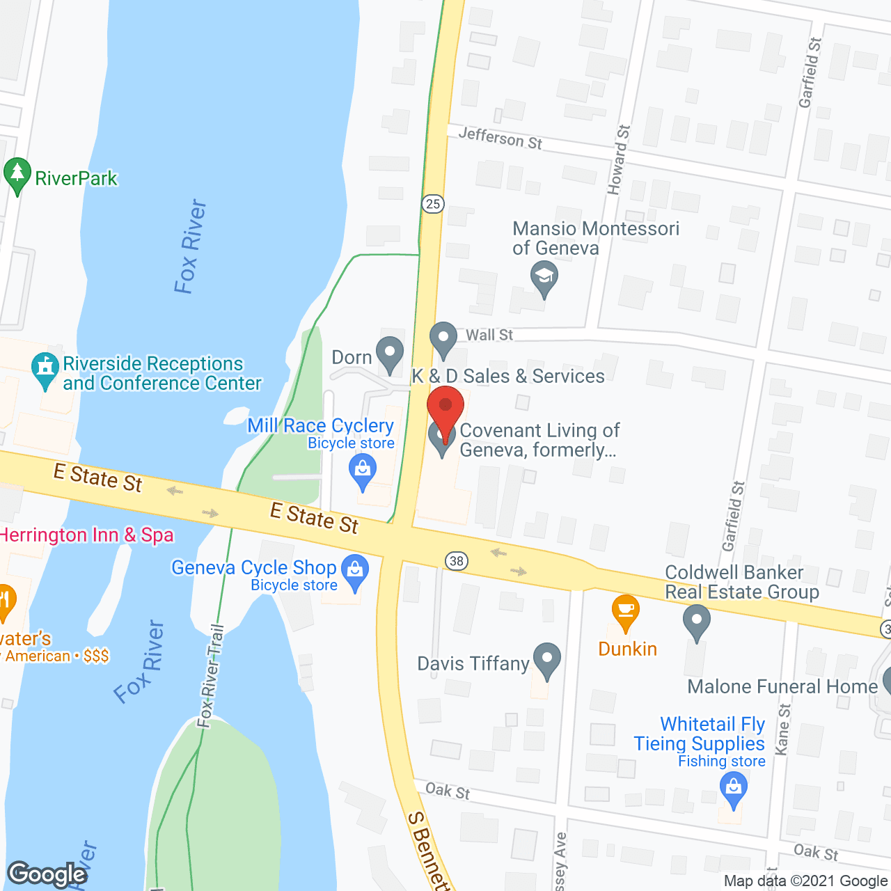 Geneva Place on the Fox River in google map