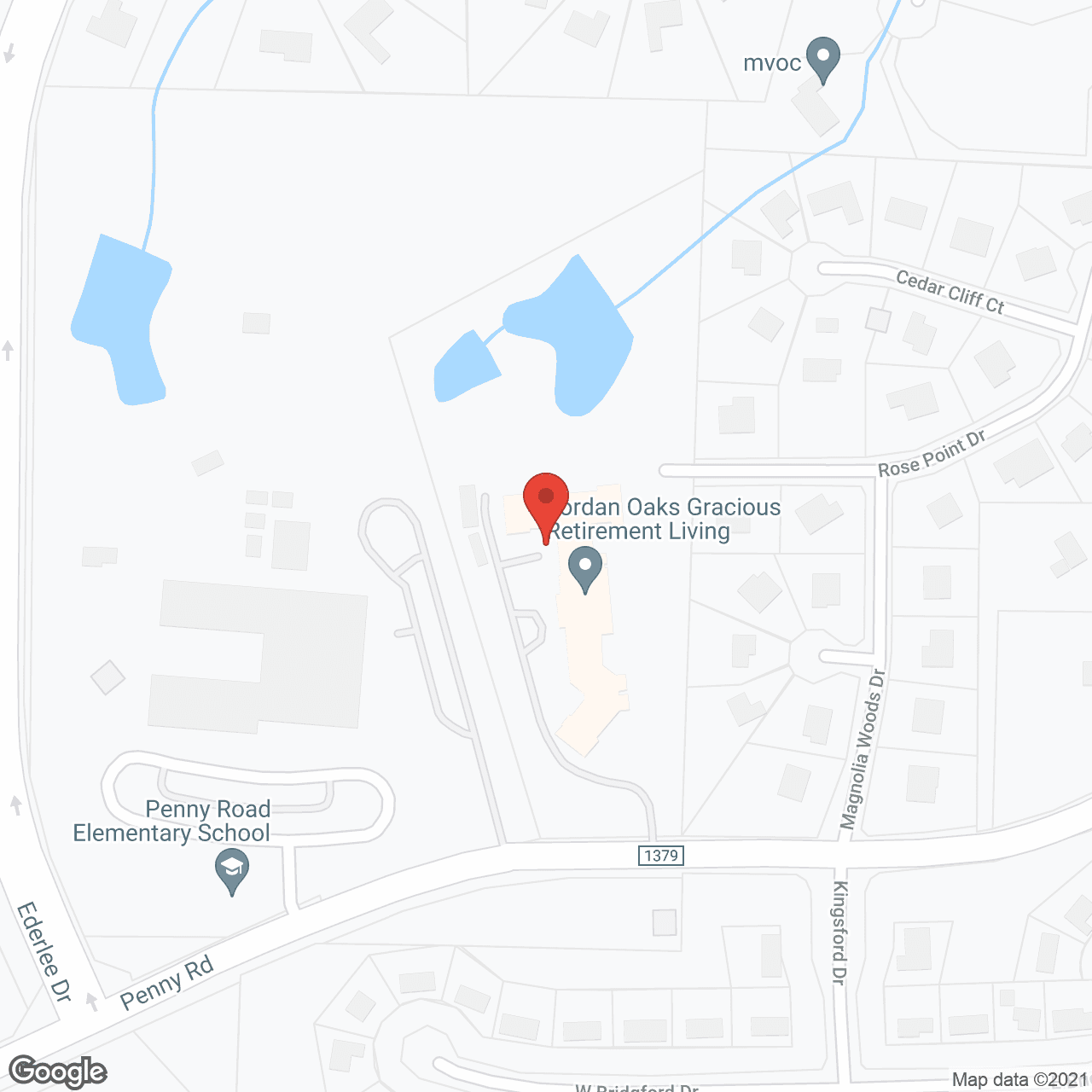 Jordan Oaks in google map
