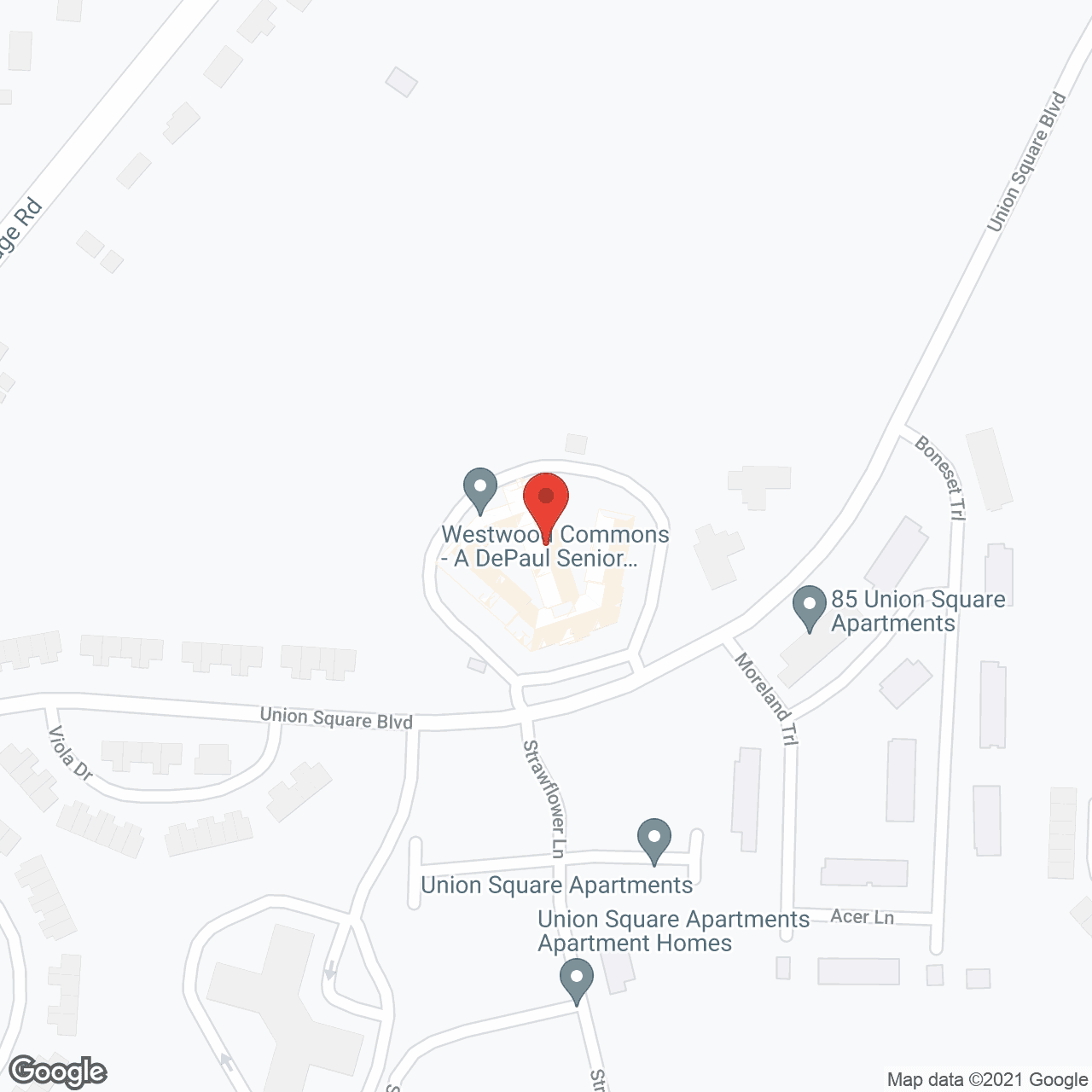 Westwood Commons, a DePaul Senior Living Comm in google map
