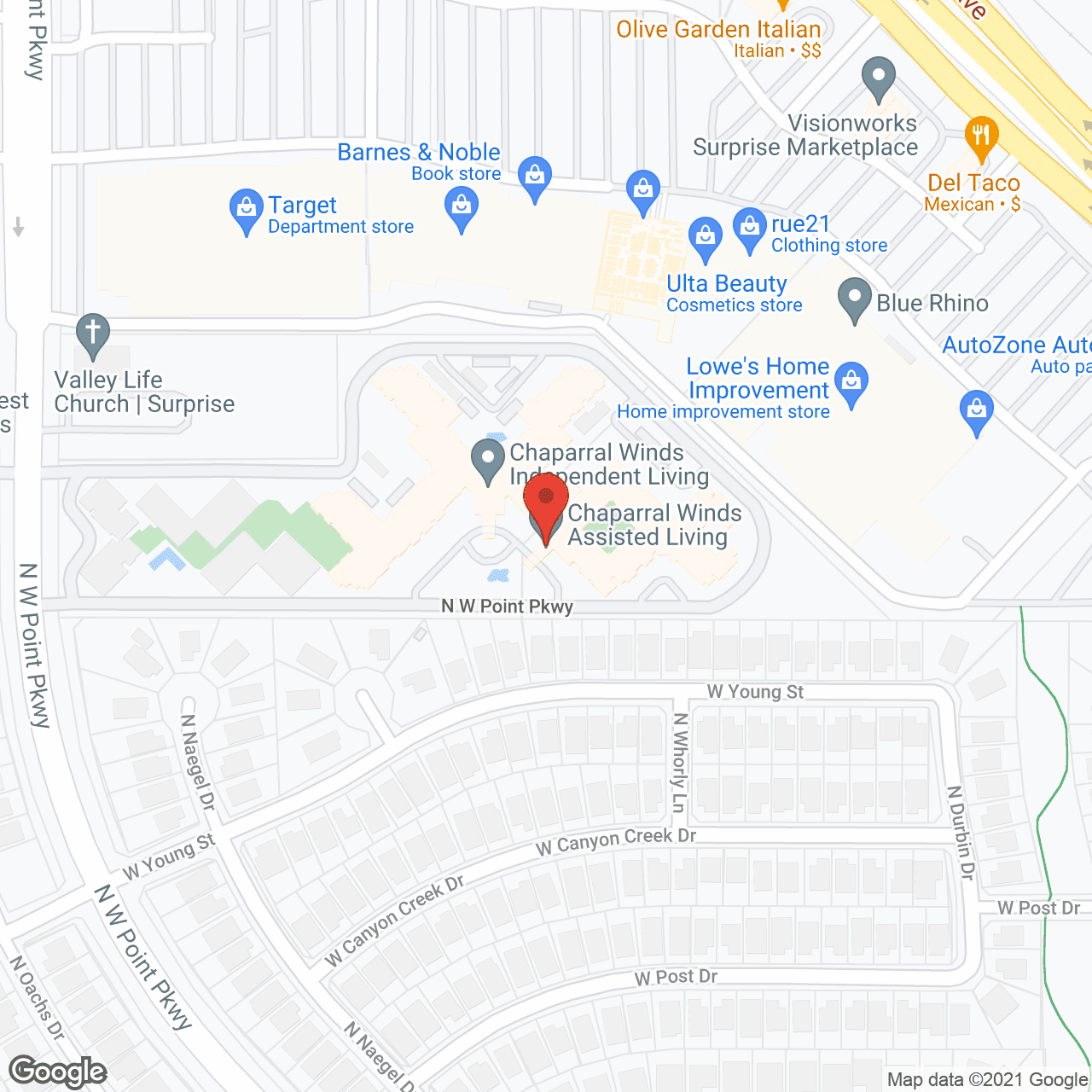 Chaparral Winds Assisted Living and Memory Care in google map