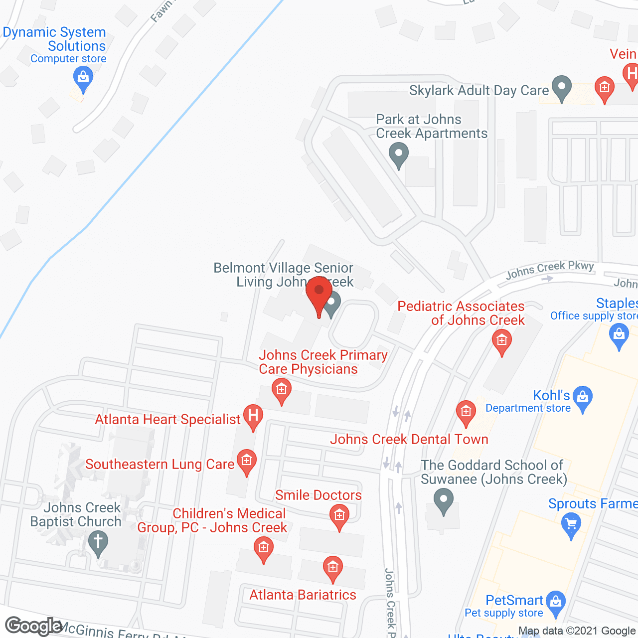 Belmont Village Johns Creek in google map