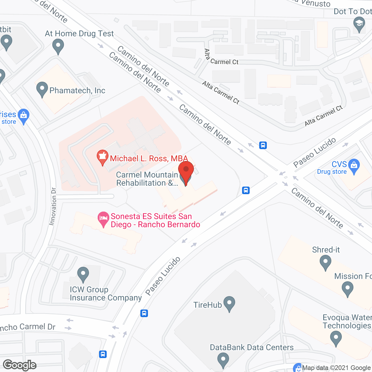 Carmel Mountain Rehabilitation and Healthcare Center in google map