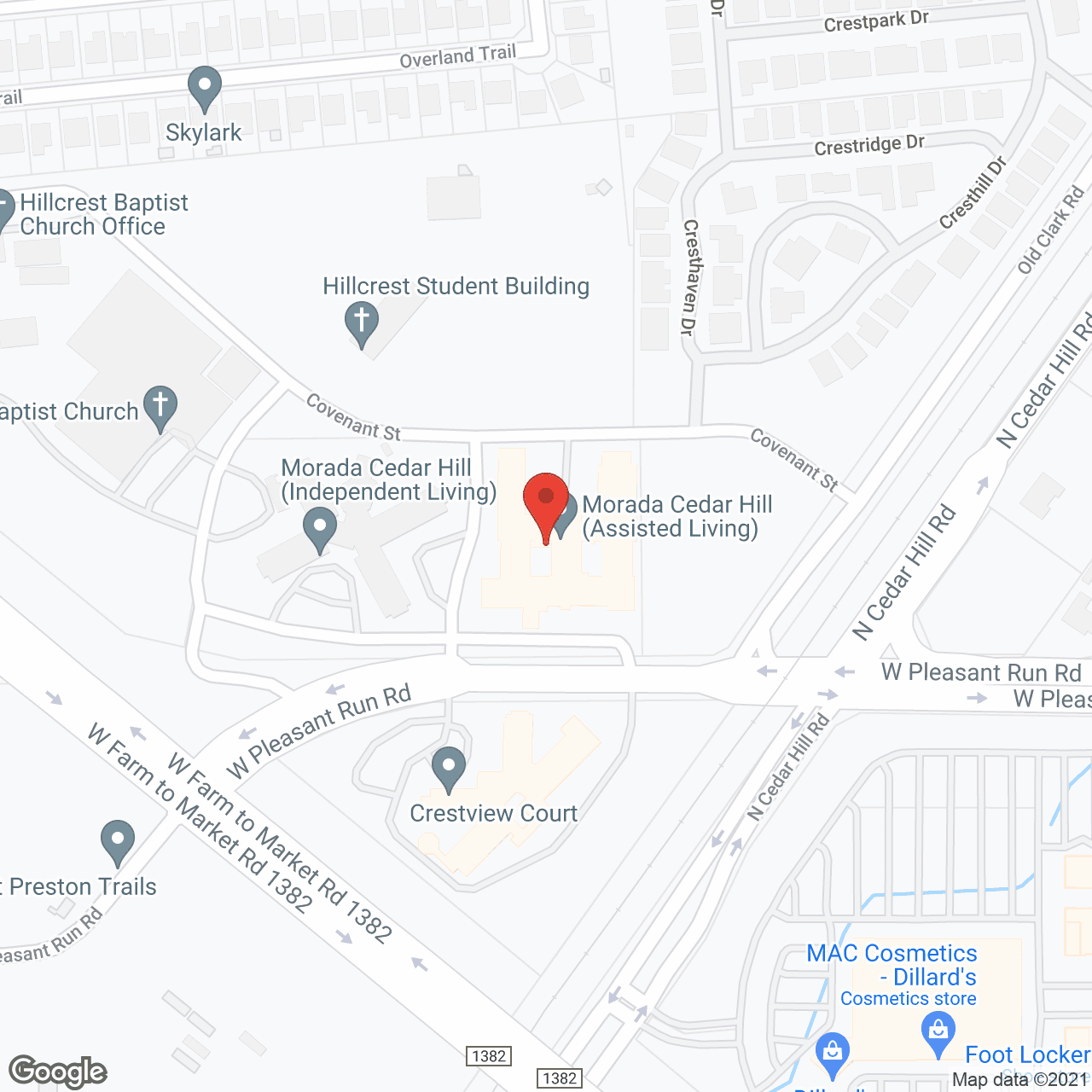 Morada Cedar Hill in google map