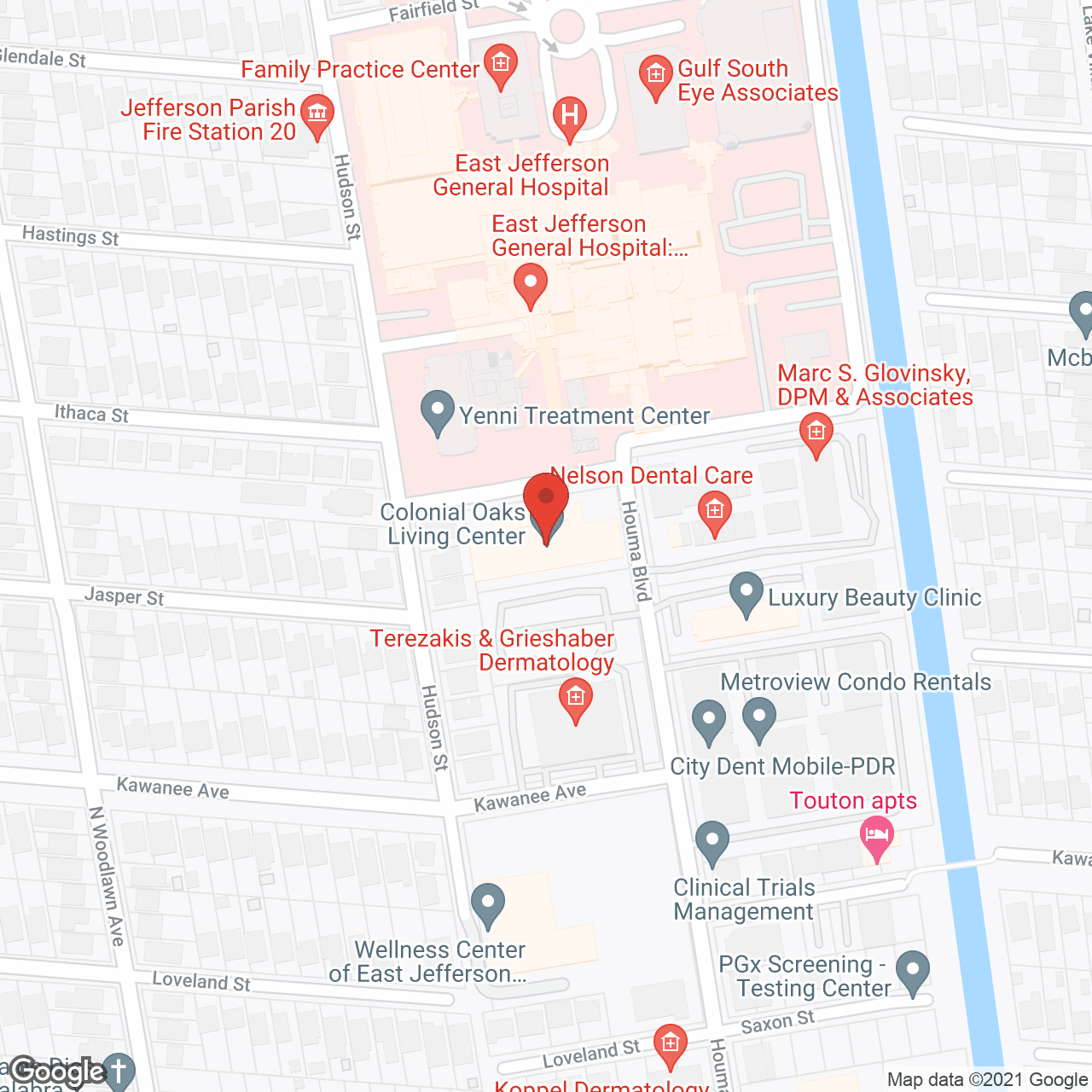 Colonial Oaks Living Center in google map