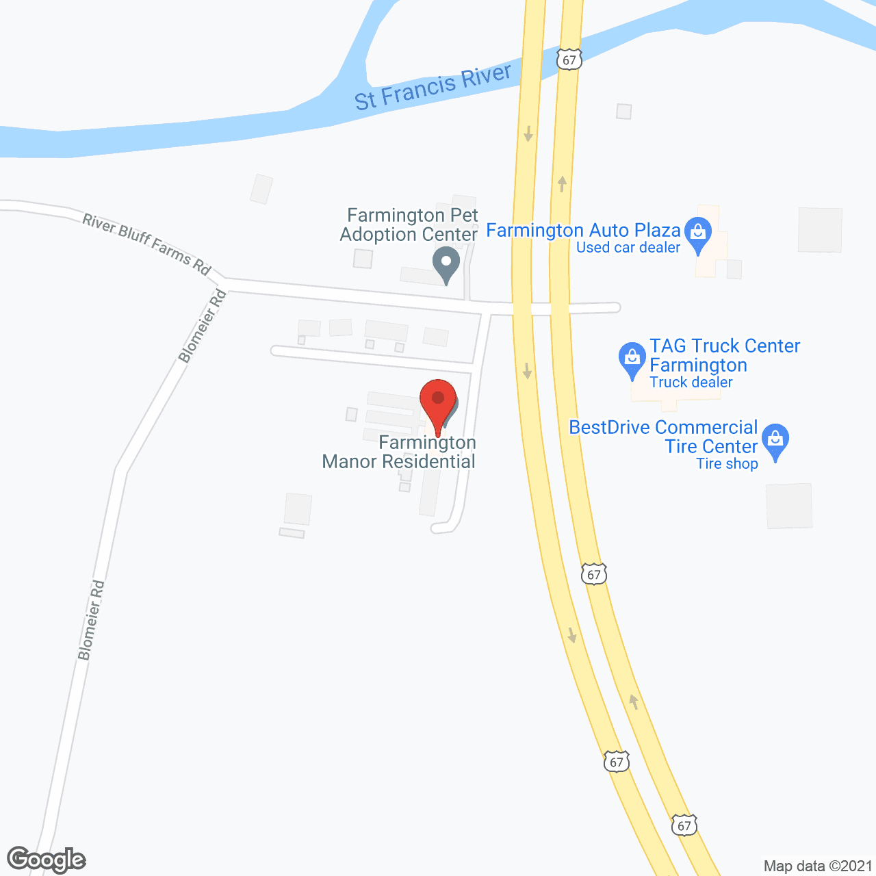 Farmington Manor in google map