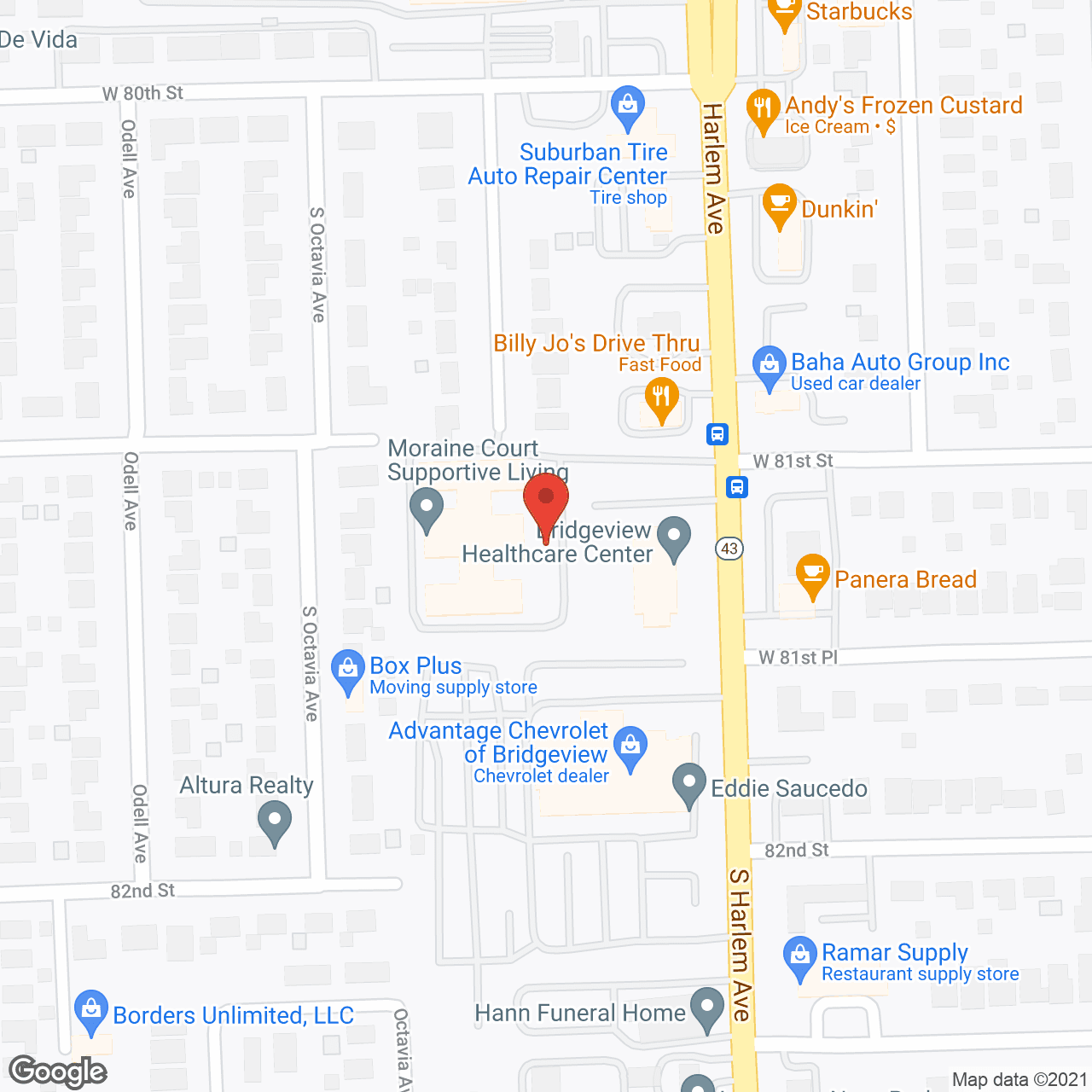 Moraine Court in google map