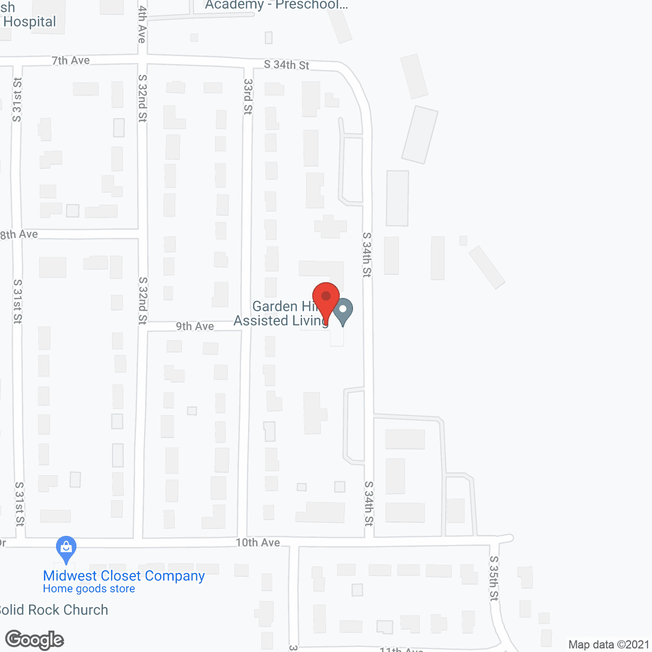 Garden Hills Assisted Living in google map