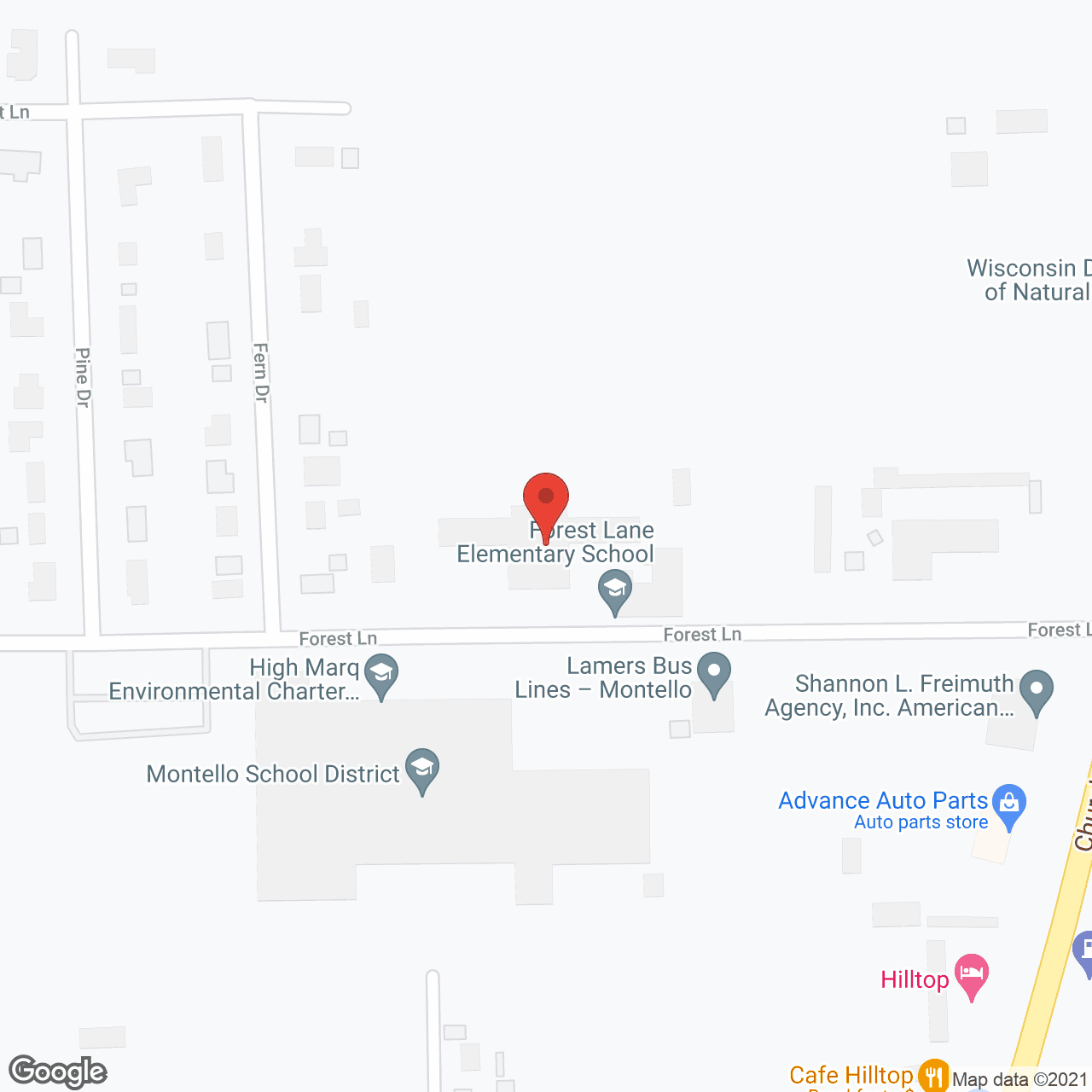 Montello Care Ctr in google map