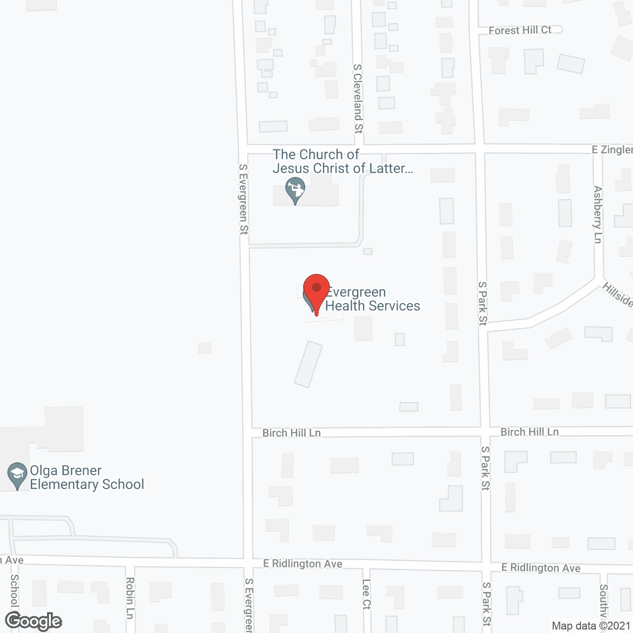 Evergreen Healthcare Ctr in google map