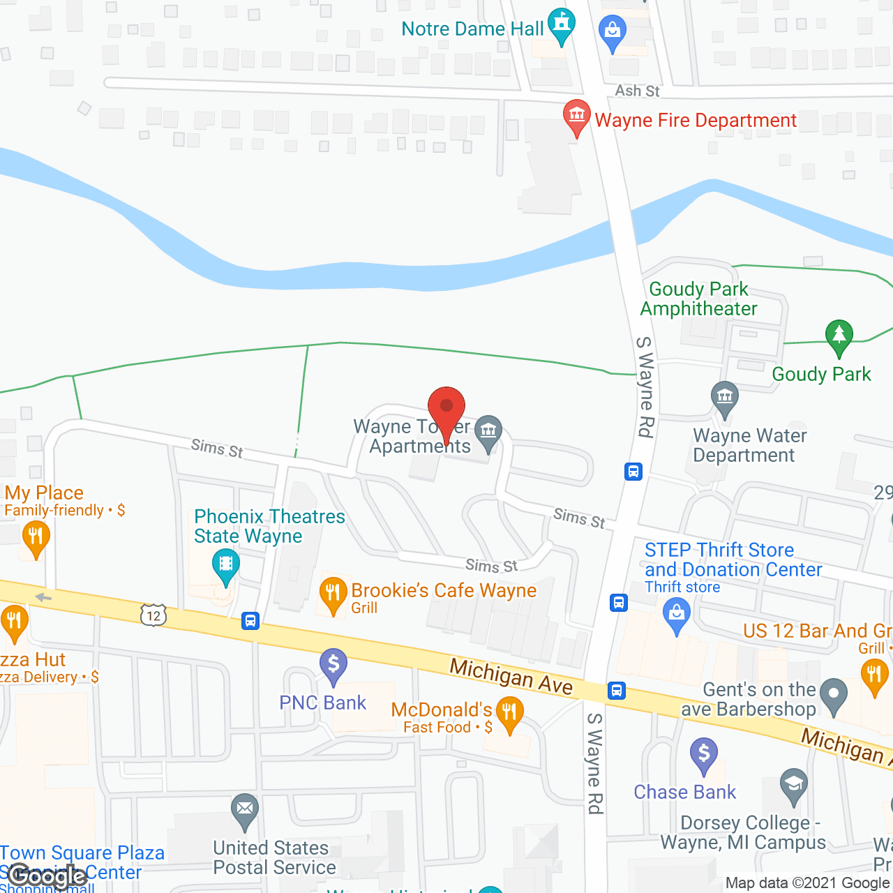 Wayne Tower Apartments in google map