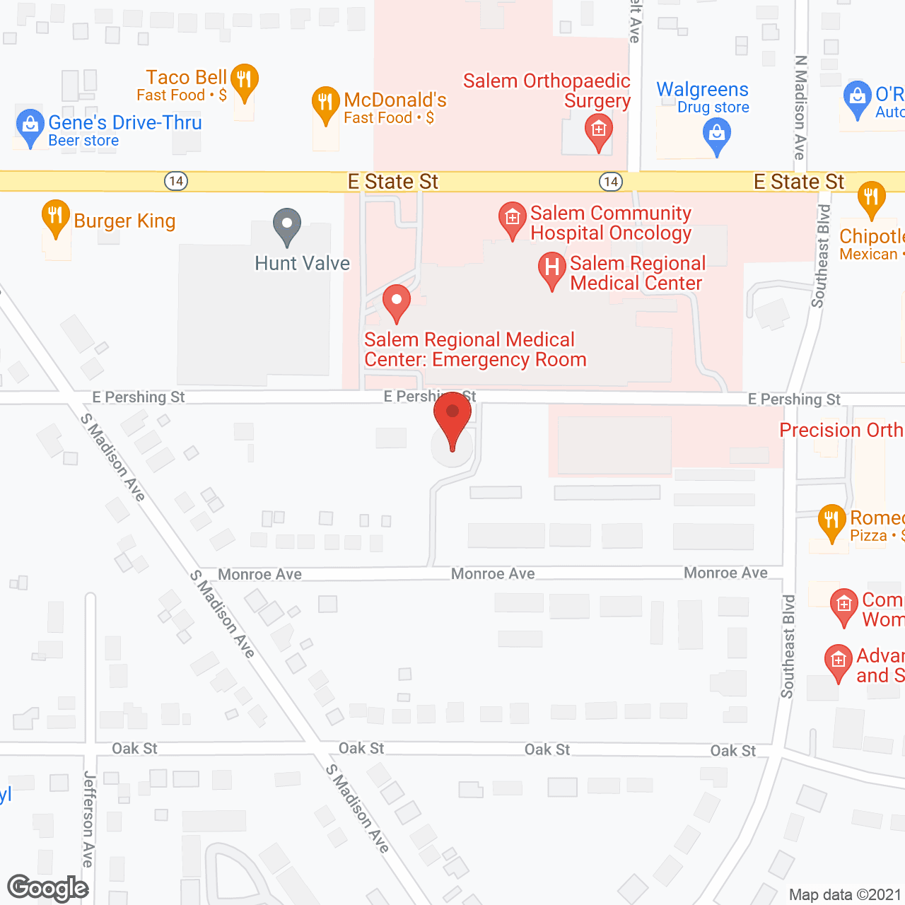 Salem Care Center in google map