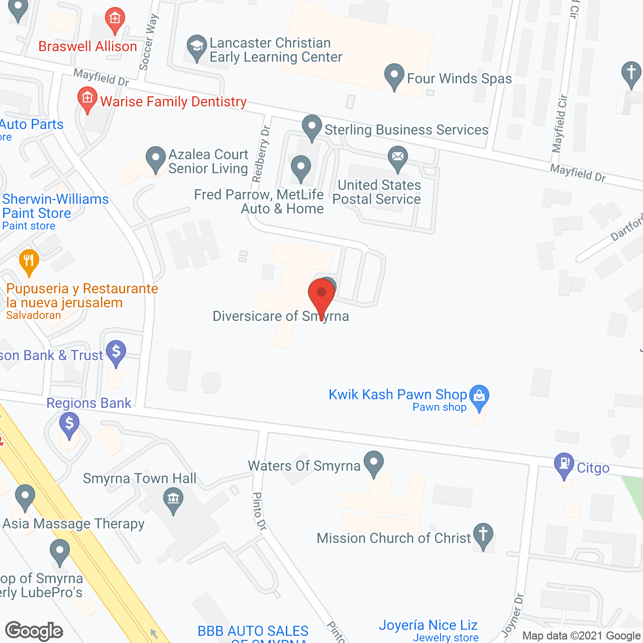 Diversicare of Smyrna in google map