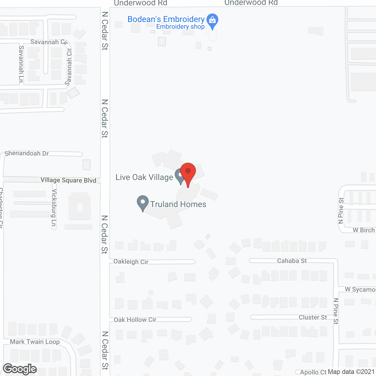 Live Oak Village Independent and Assisted Living in google map