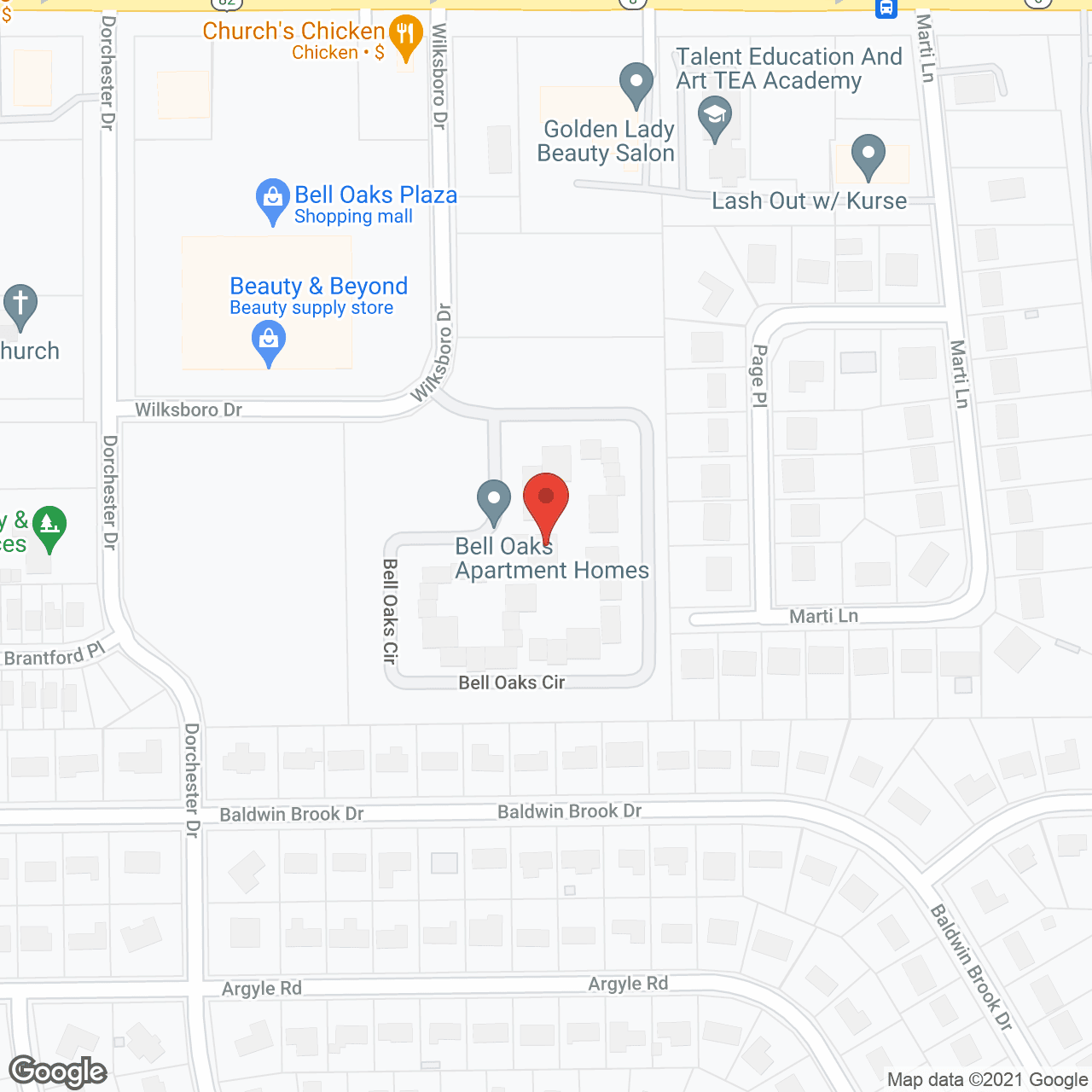Bell Oaks Retirement Community in google map