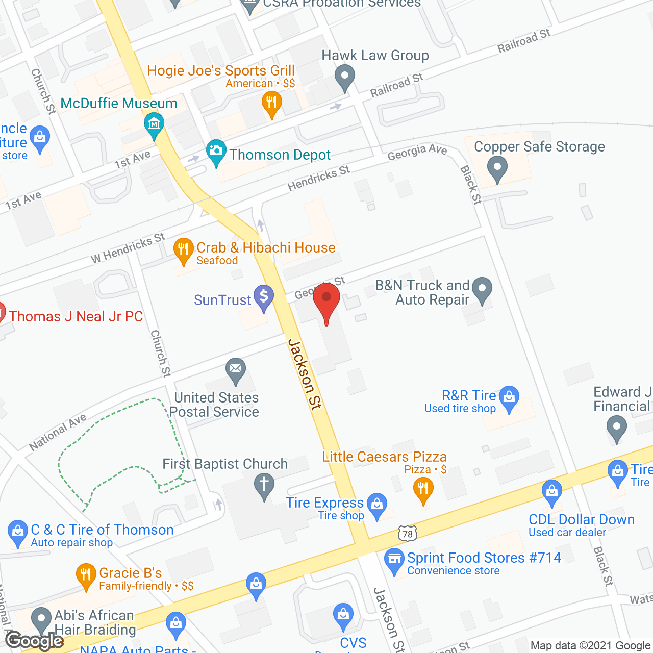 Austin Oaks in google map