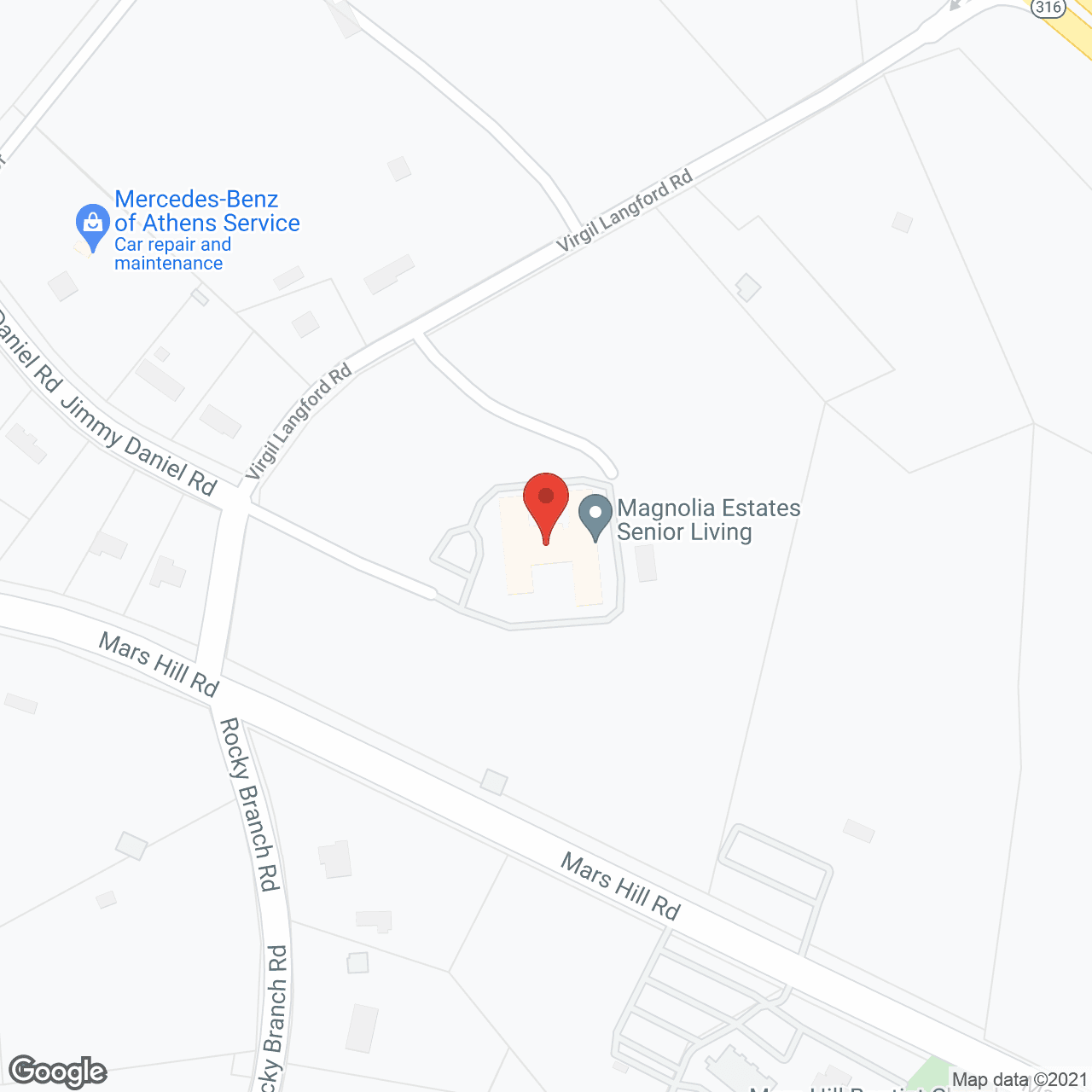 Magnolia Estates of Oconee in google map