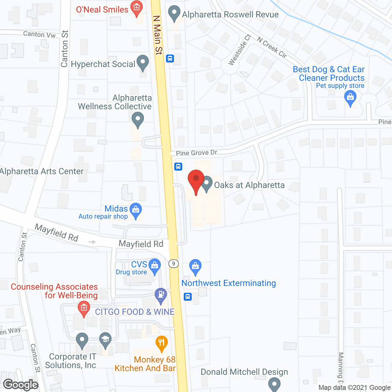 Oaks at Alpharetta in google map