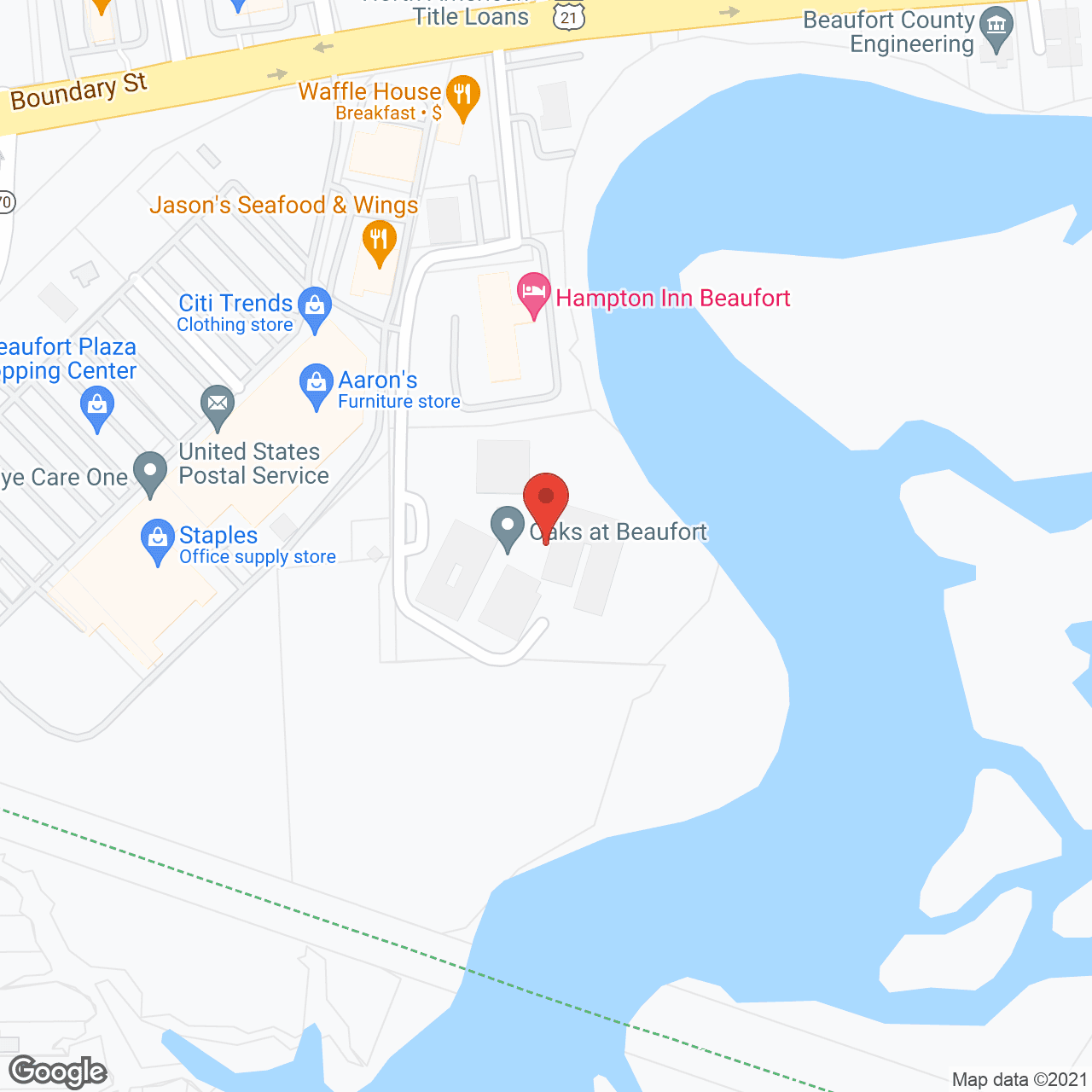 Oaks at Beaufort in google map