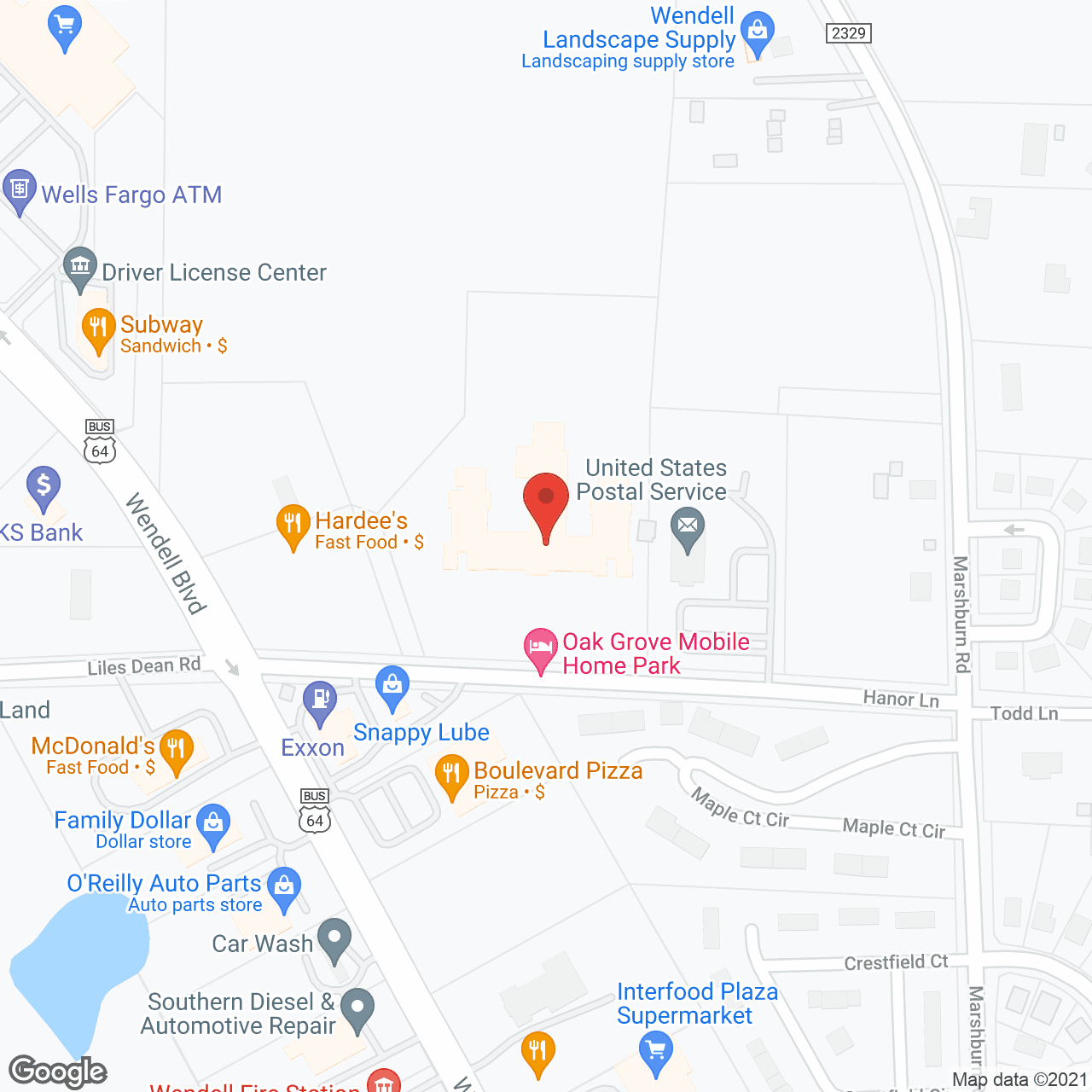 Robinwood At Wendell in google map