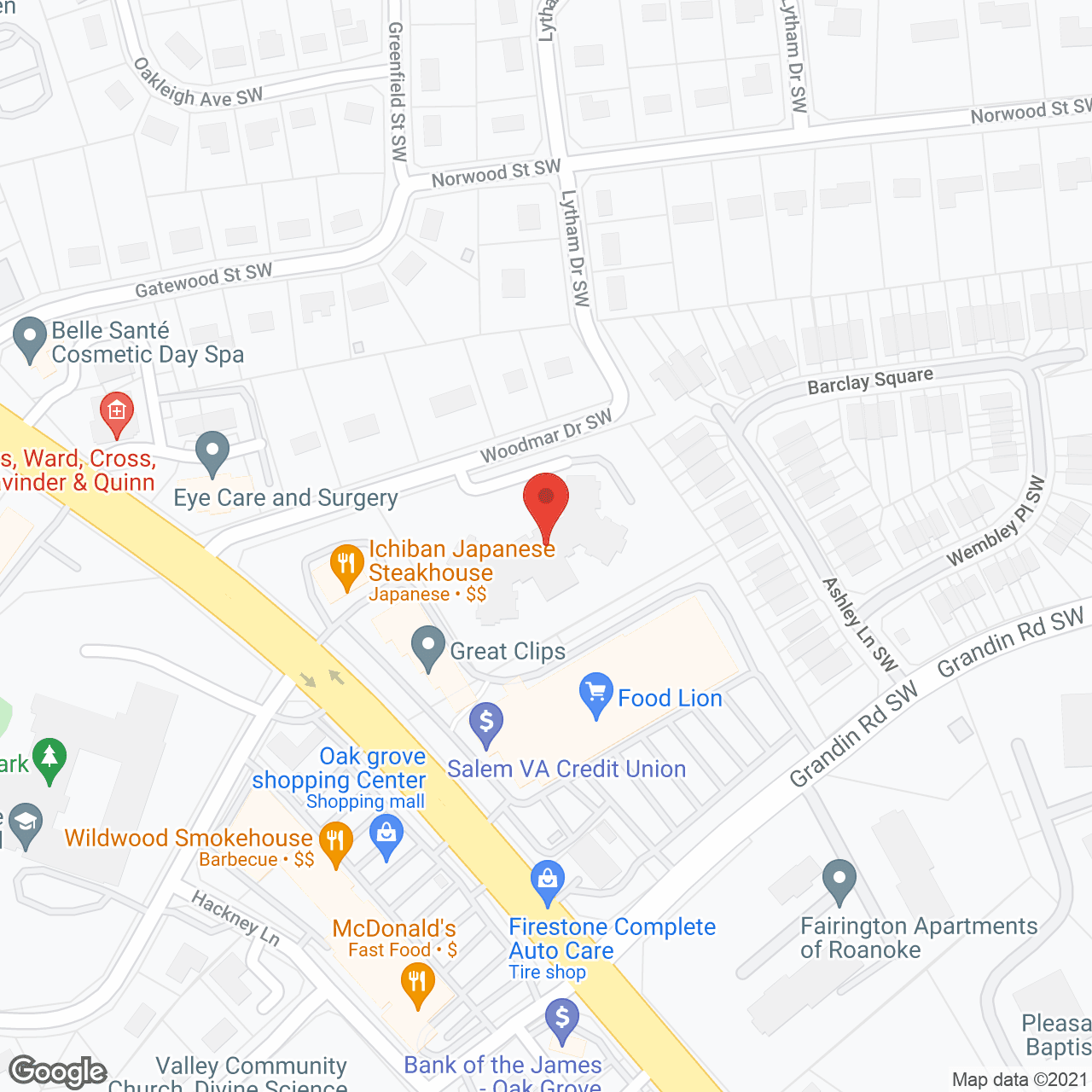 The Park Oak Grove in google map