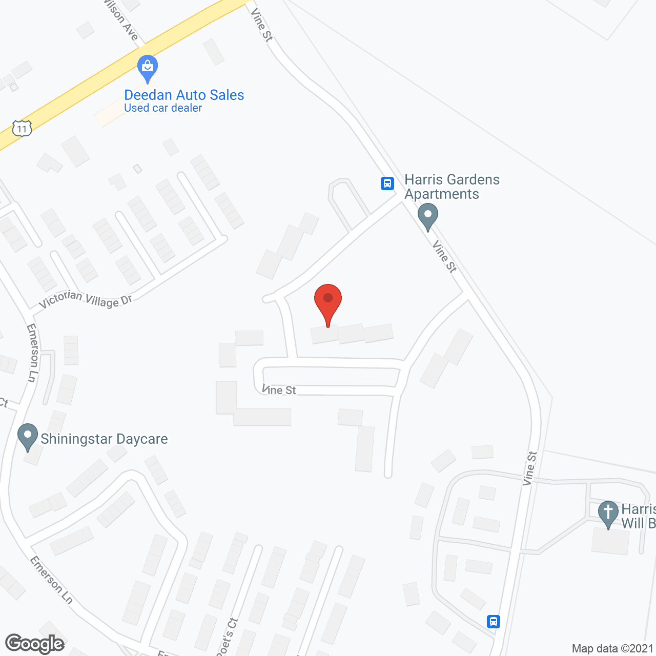 Harris Gardens Apartments in google map