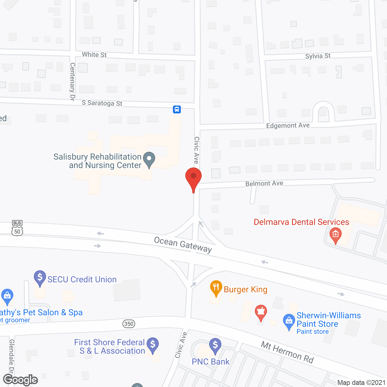 Salisbury Rehabilitation and Nursing Center in google map