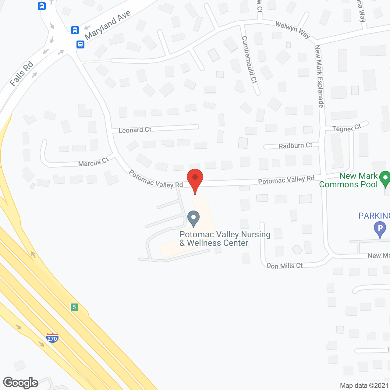 Potomac Valley Nursing Center in google map
