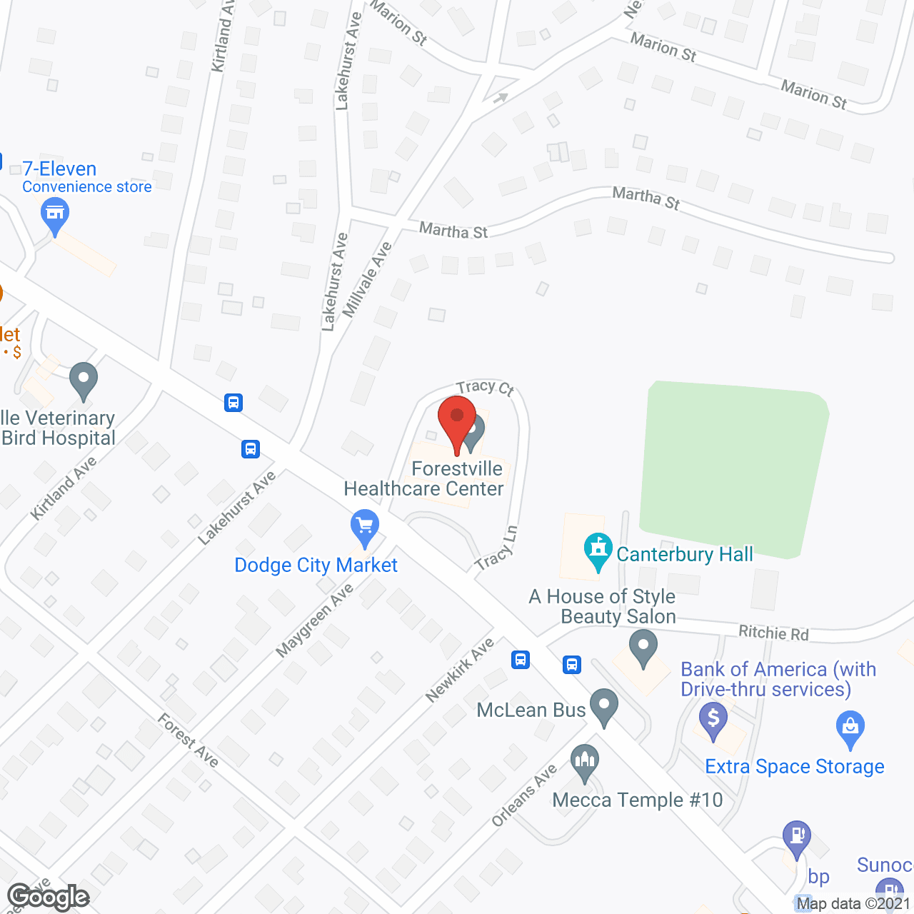 Forestville Health & Rehabilitation Center in google map