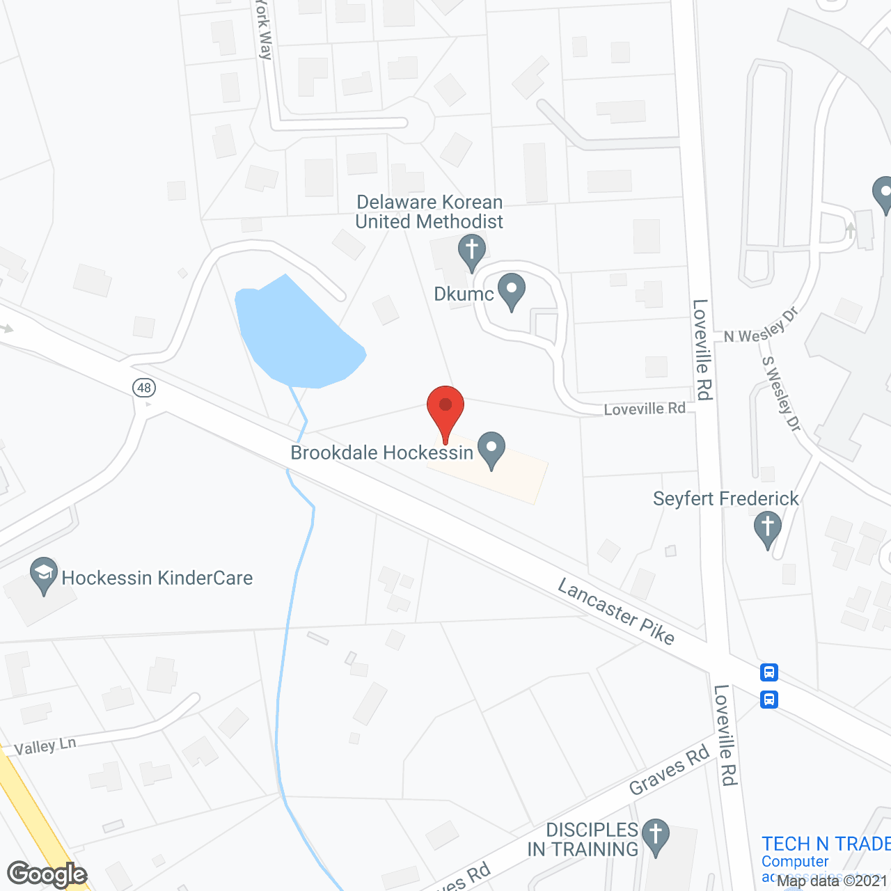Brookdale Hockessin in google map