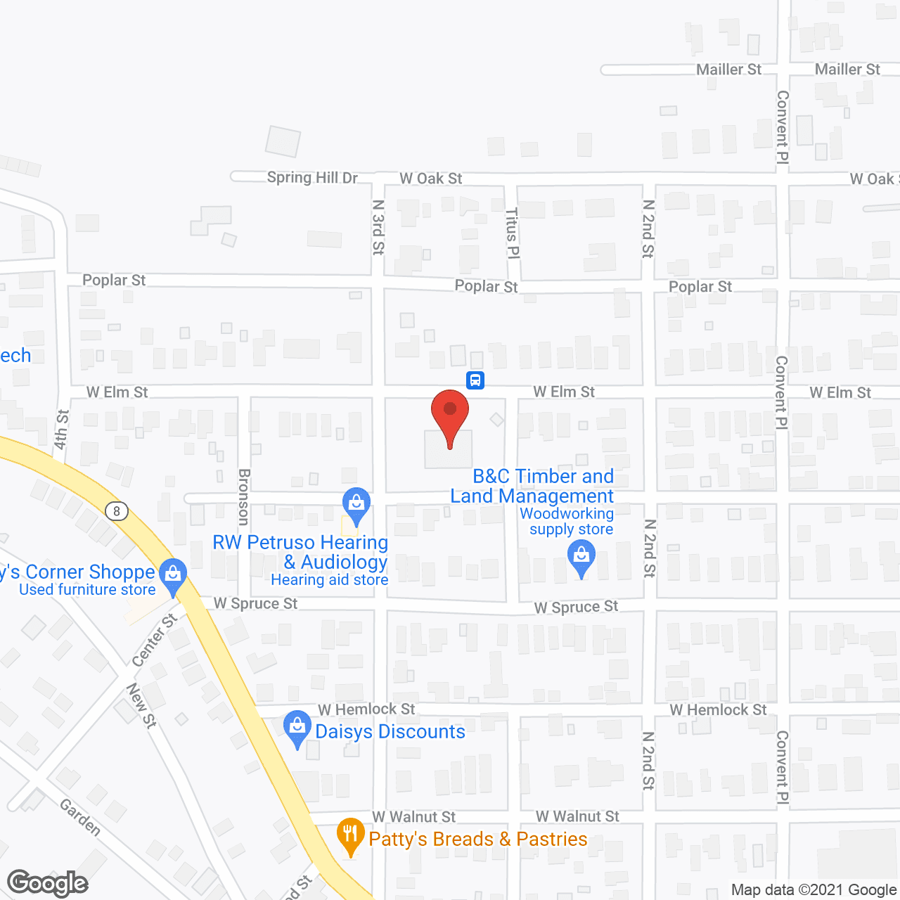 Elm Street Apartments in google map