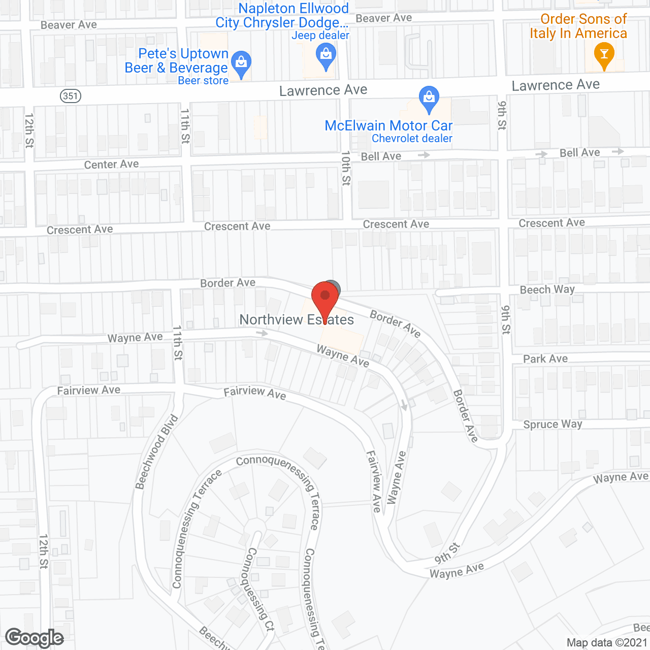 Northview Estates in google map