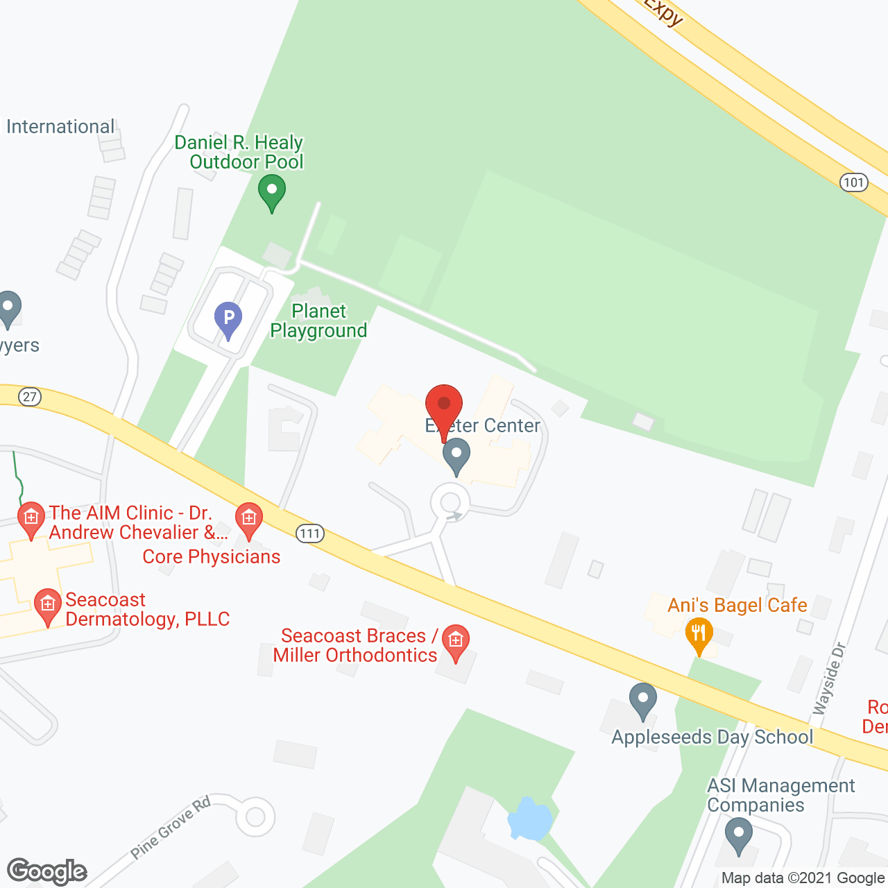 Exeter Center in google map