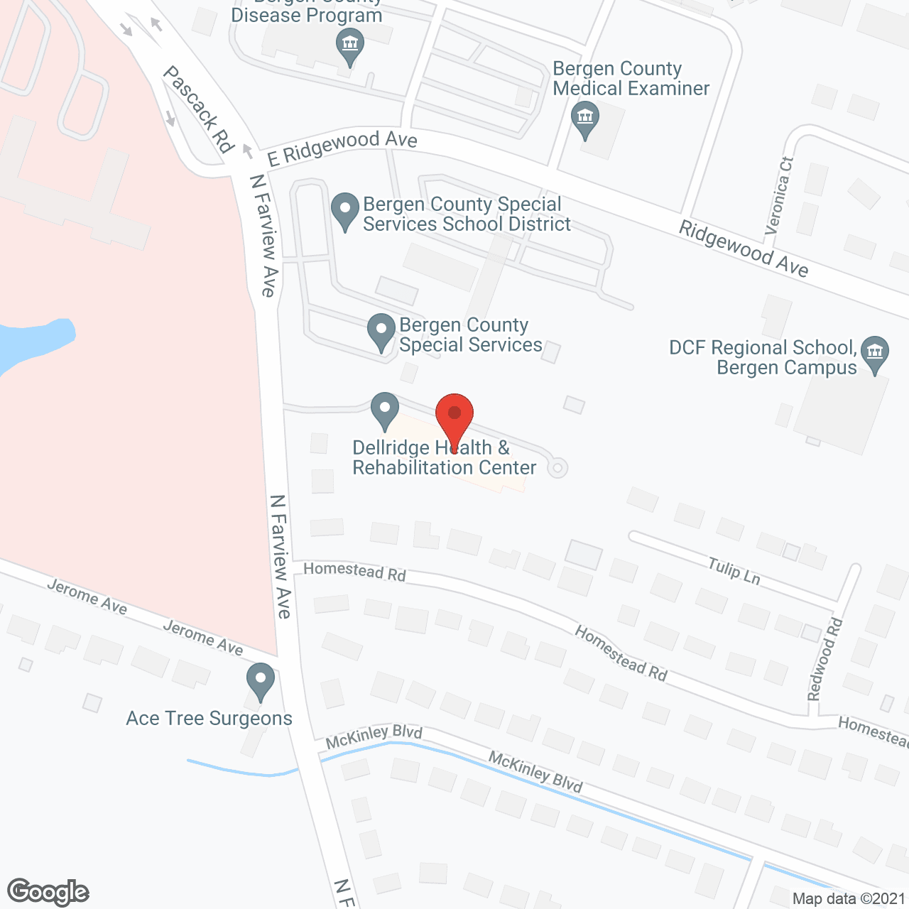 Dellridge Health and Rehabilitation Center in google map