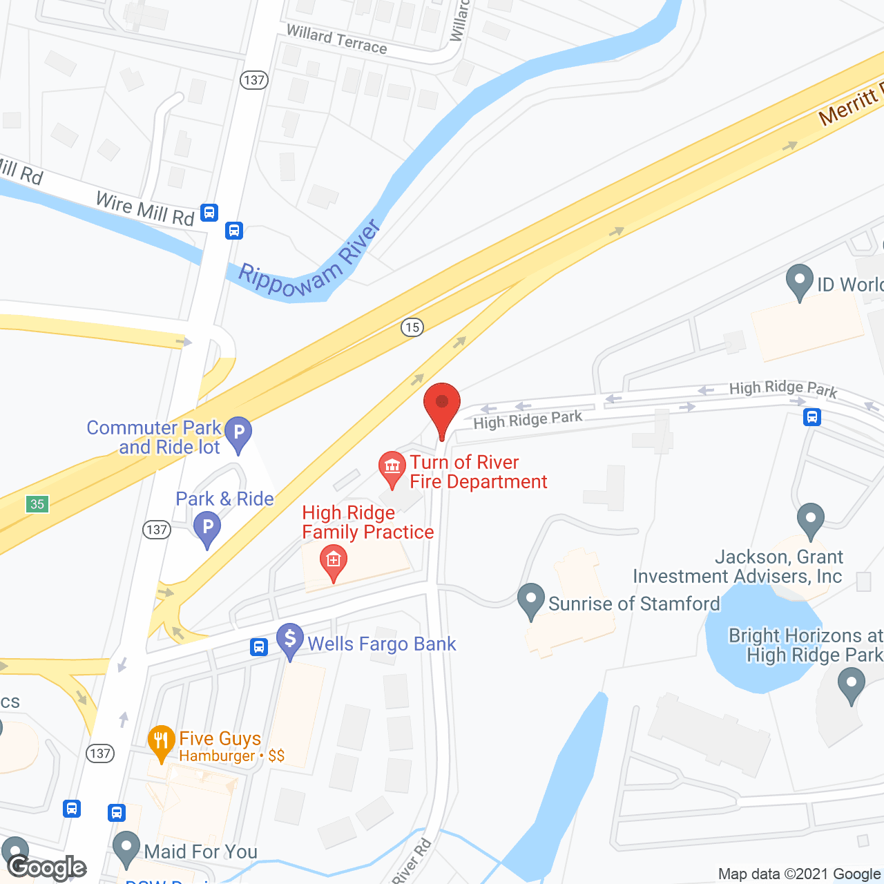 Benchmark at Stamford in google map