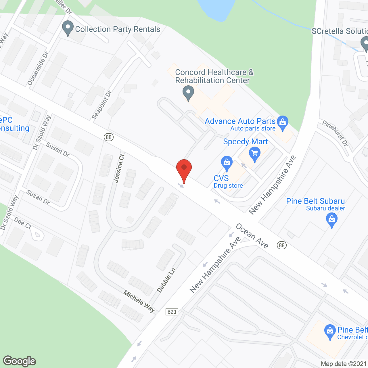 Concord Healthcare and Rehab Center in google map