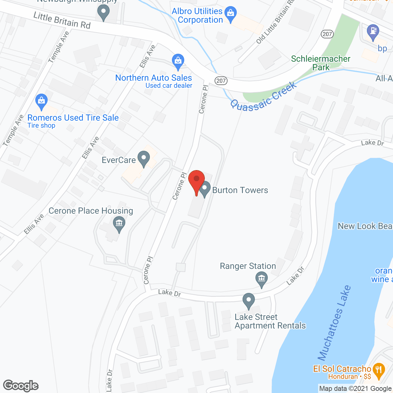 Burton Towers in google map