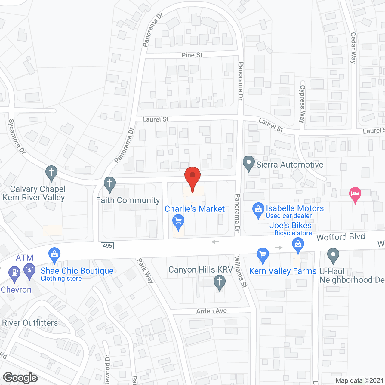 Burlington in google map