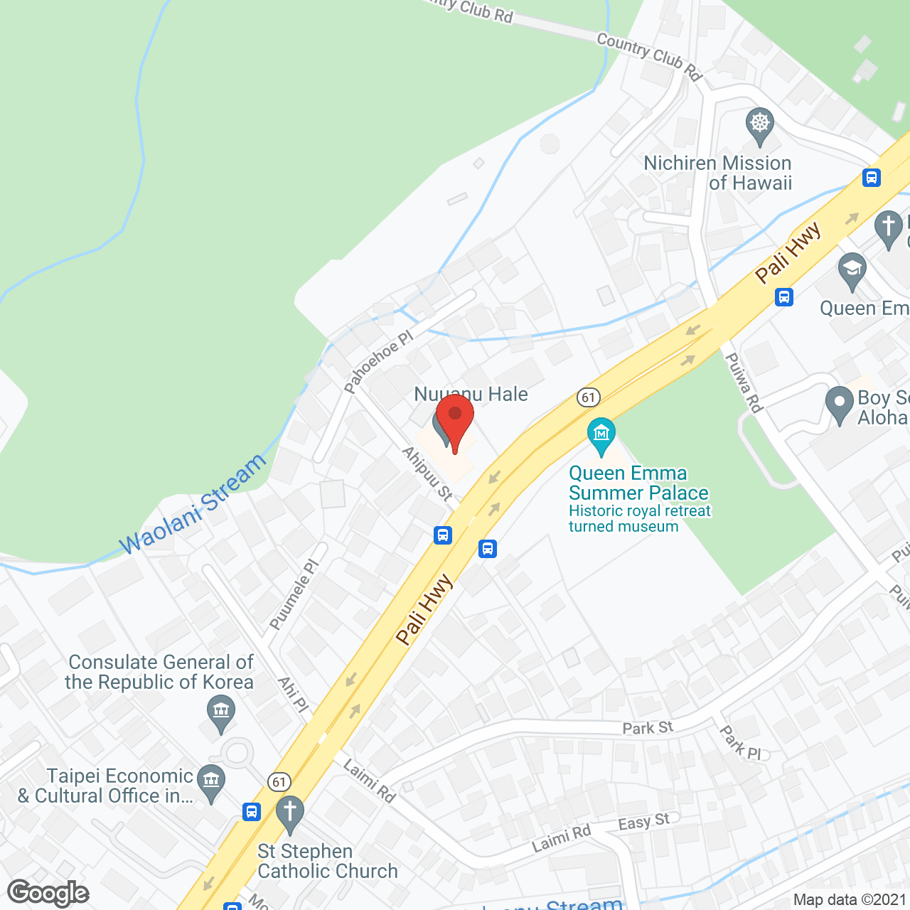 Nuuanu Hale Hospital in google map