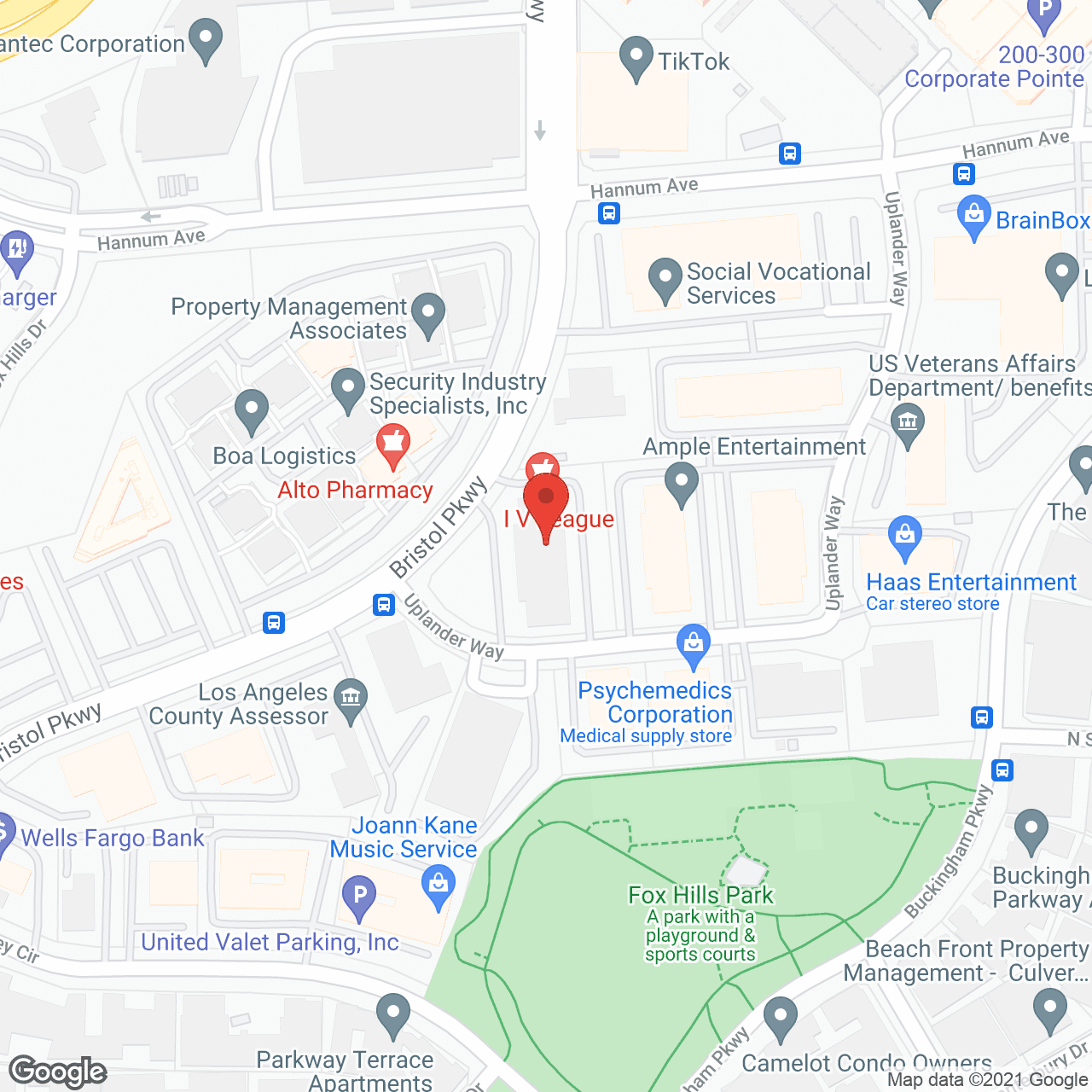 I V League Pharmacy in google map