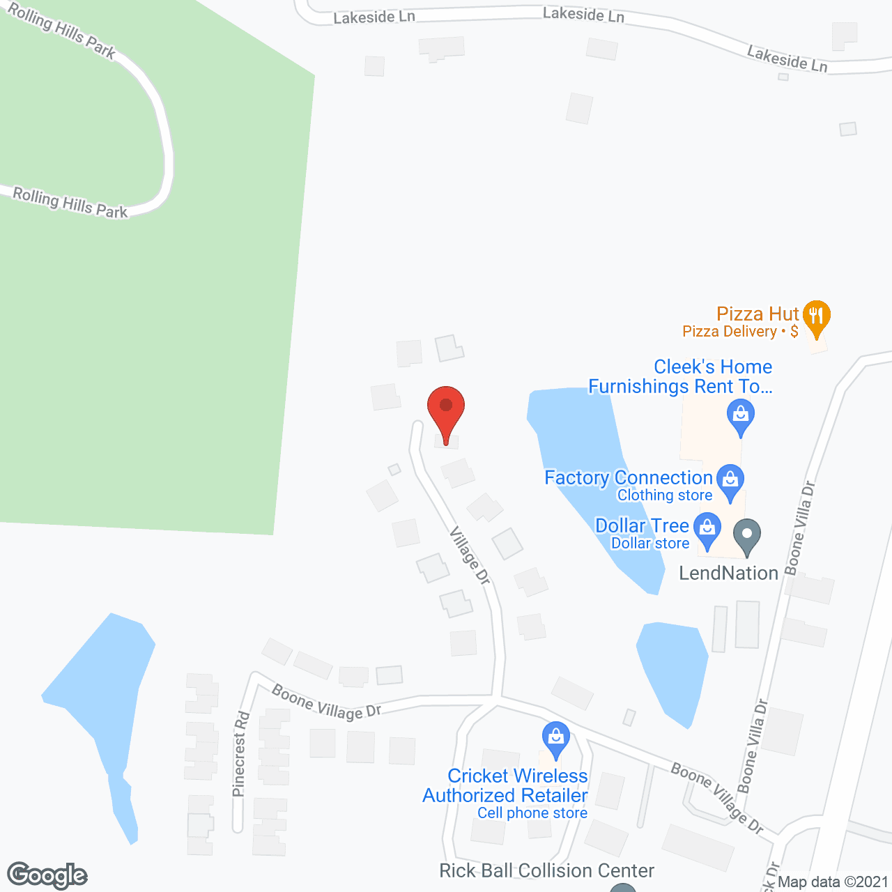 Village Meadow in google map