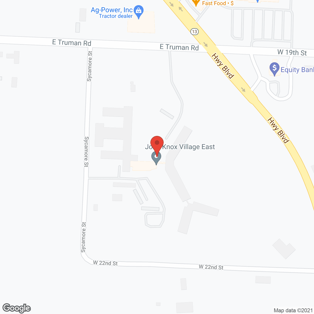 John Knox Village East and Meyer Care Center in google map
