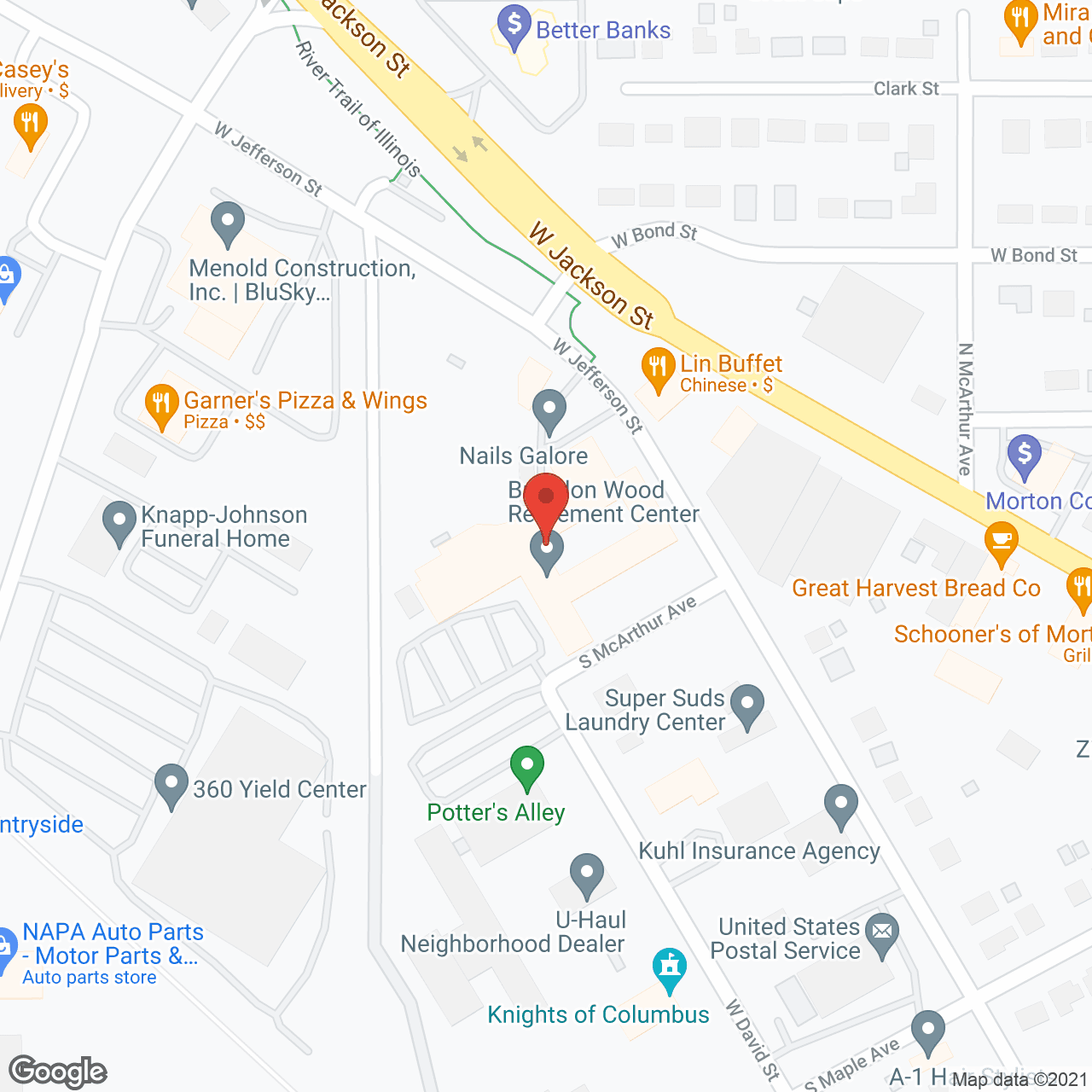 Brandon Wood Retirement Center in google map