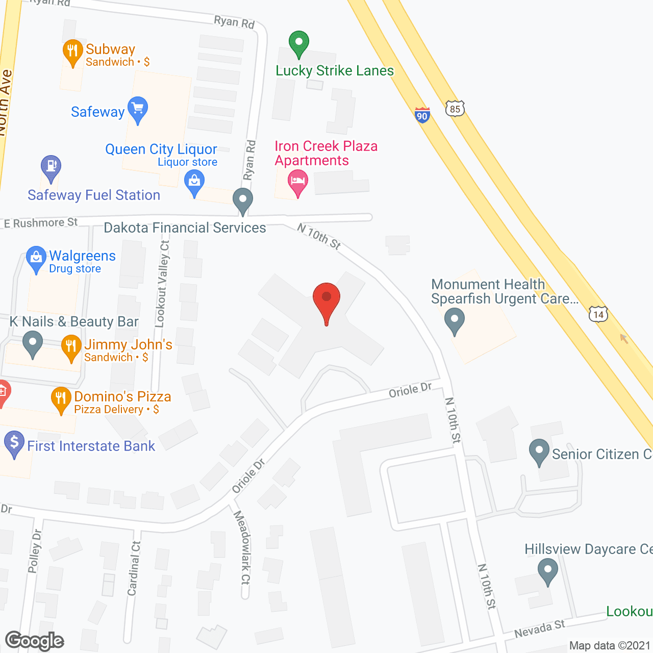 Ponderosa Apartments in google map