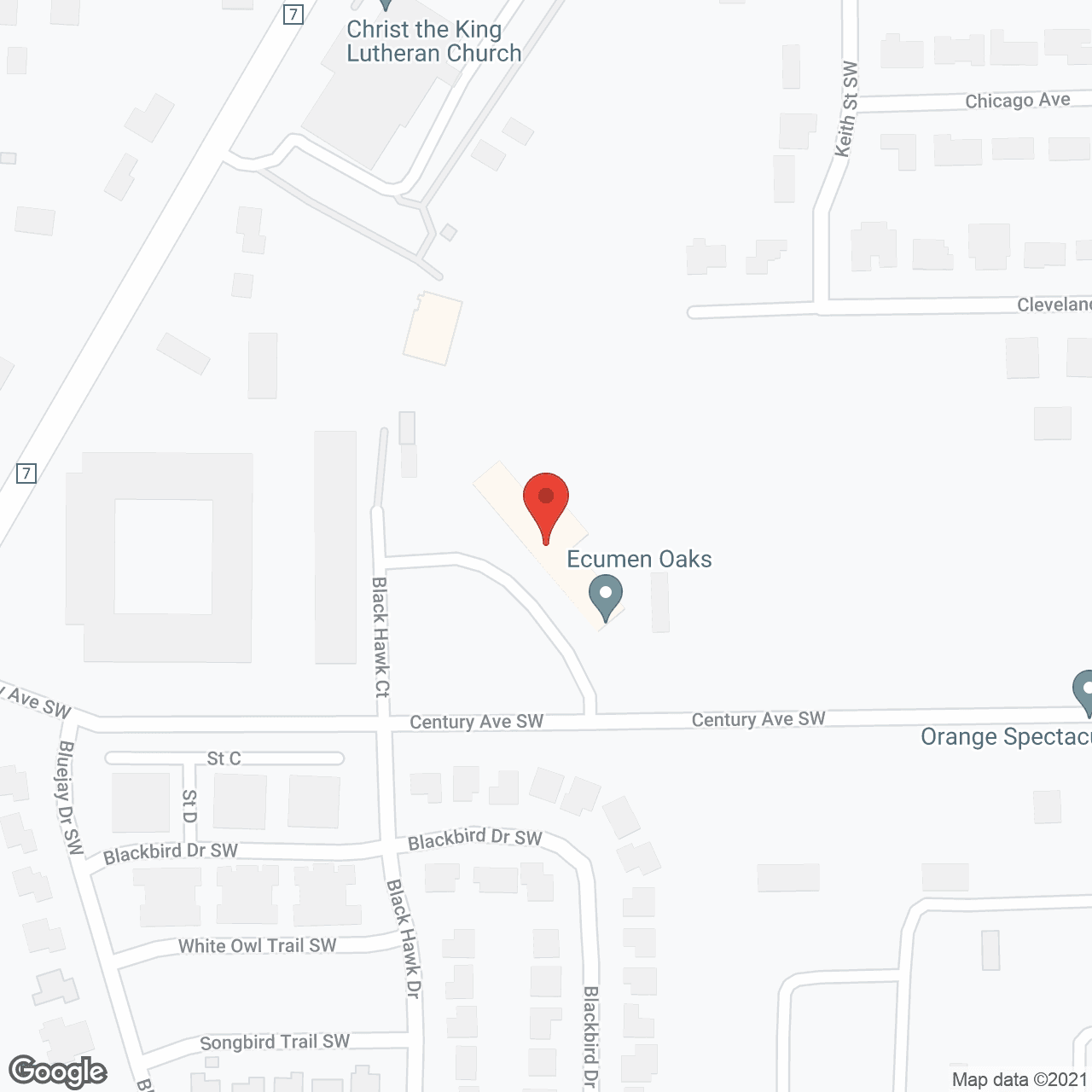 Ecumen Oaks and Pines in google map