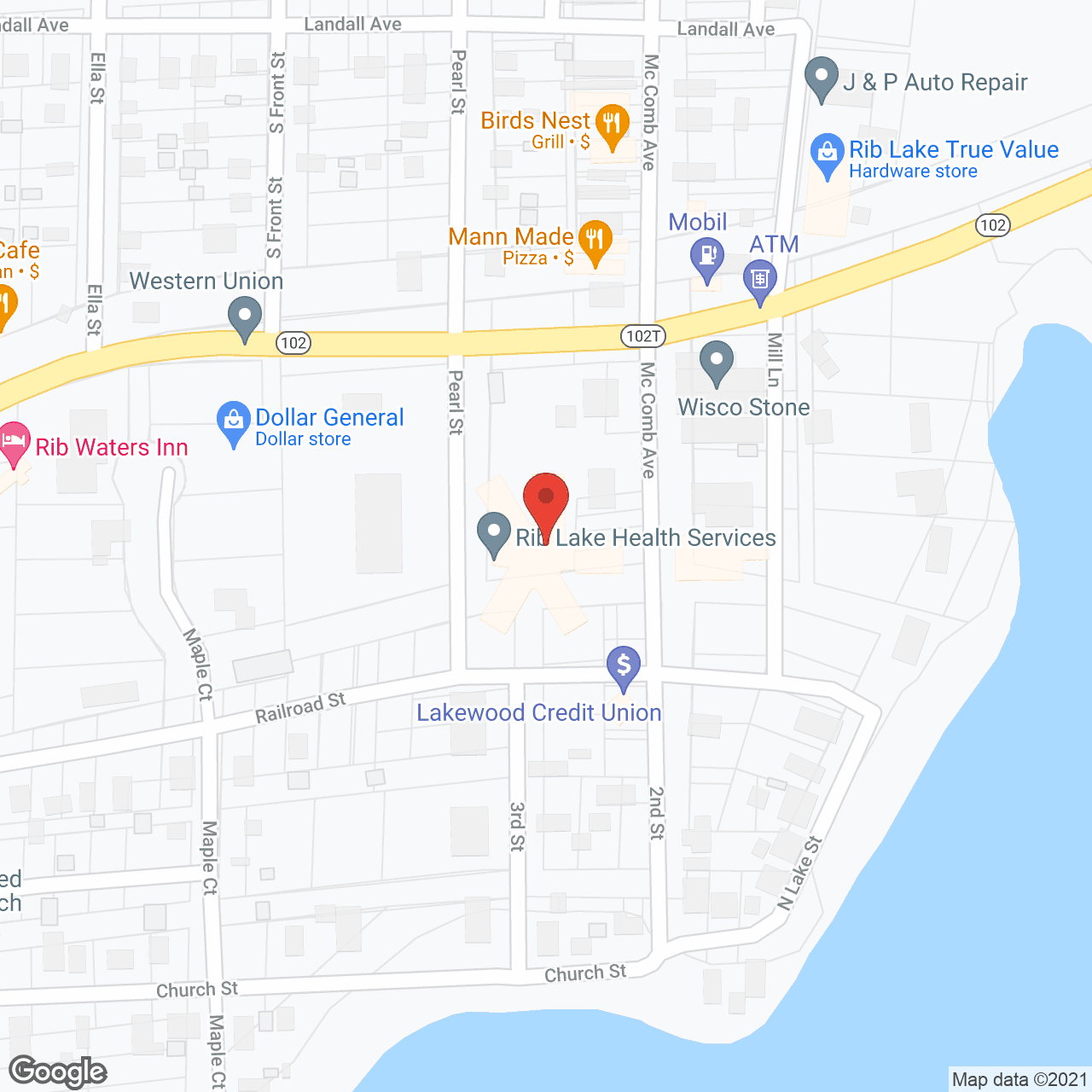 Golden Living Center Rib Lake in google map