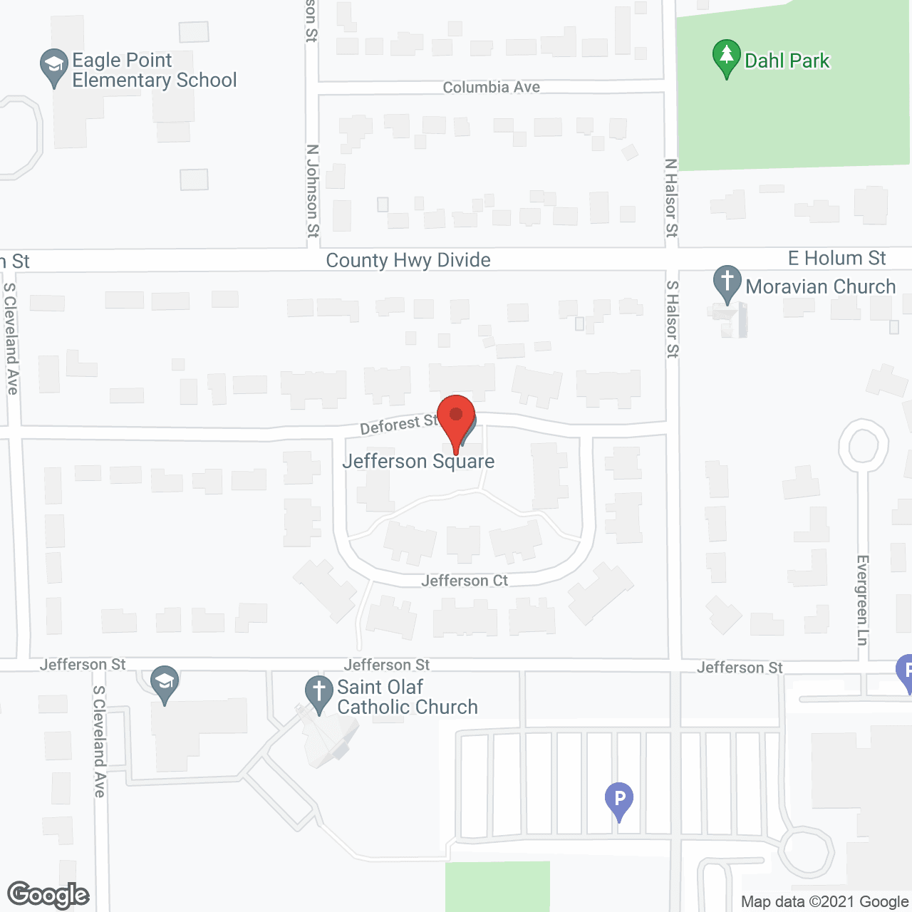 Jefferson Square in google map