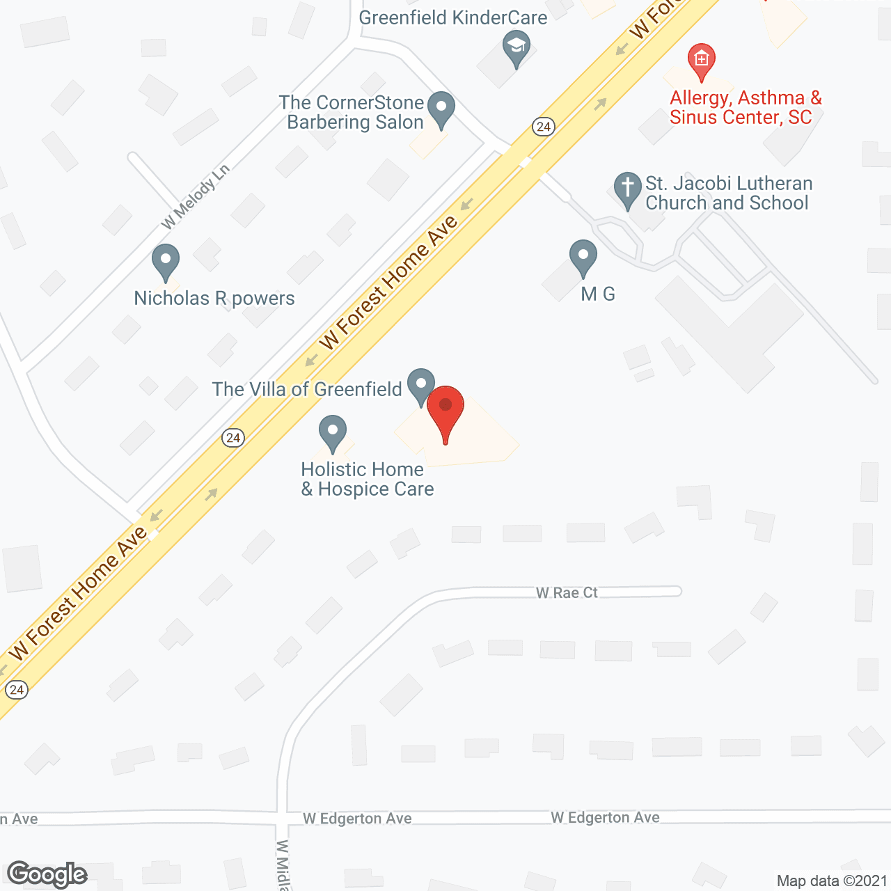 Bay Harbor Memory Care and Assisted Living Greenfield in google map