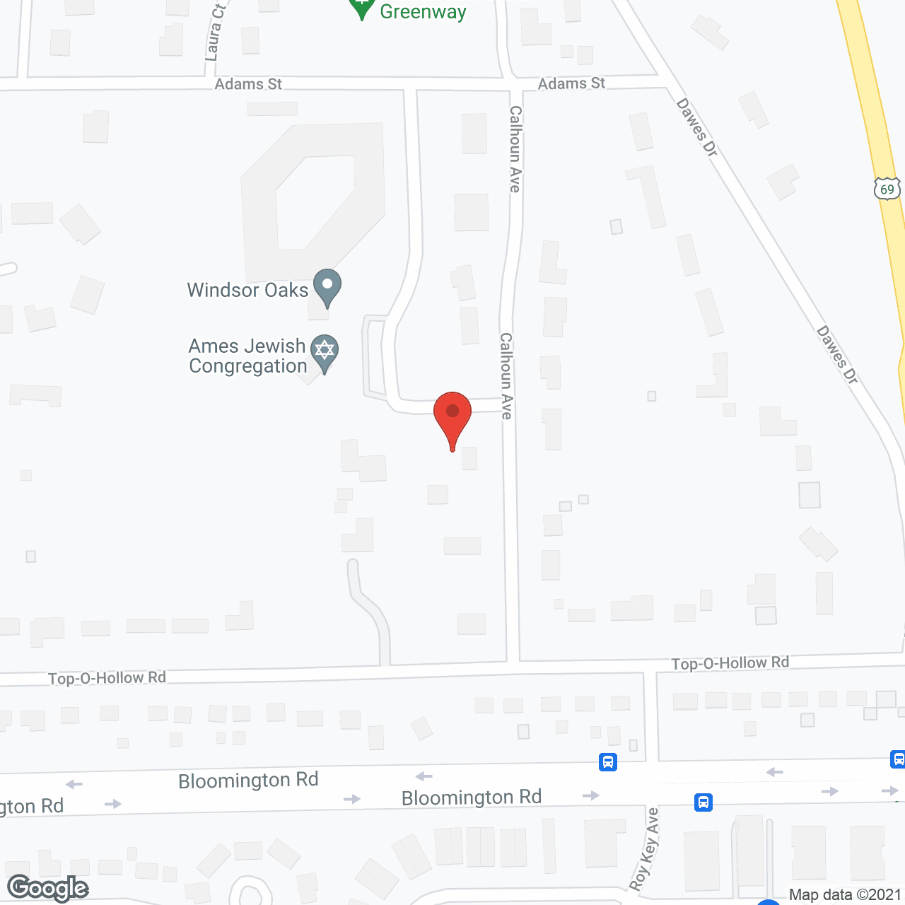 Windsor Oaks in google map
